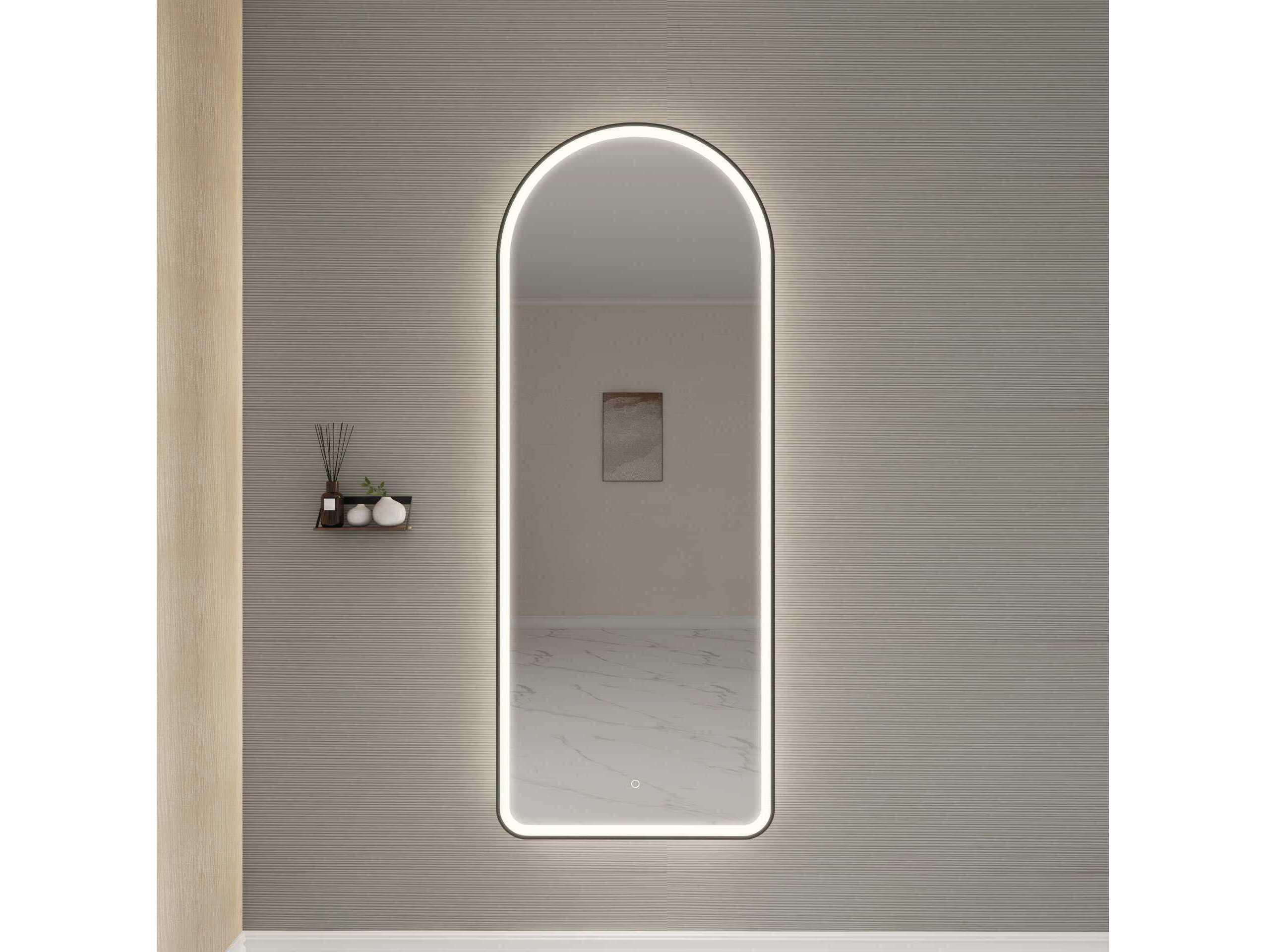 Elegant Lighting Harmoni Black Arch Wall Mirror