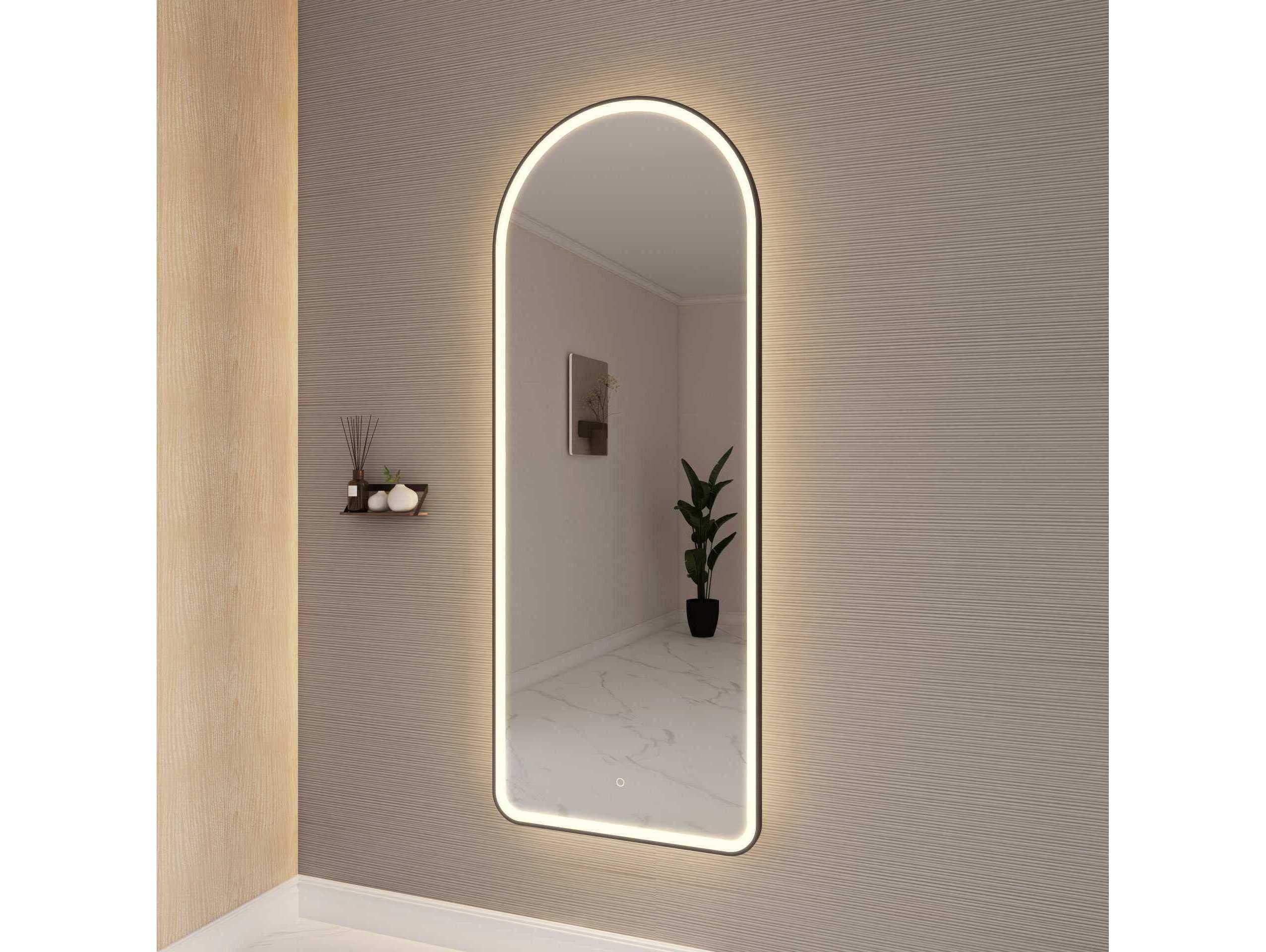 Elegant Lighting Harmoni Black Arch Wall Mirror