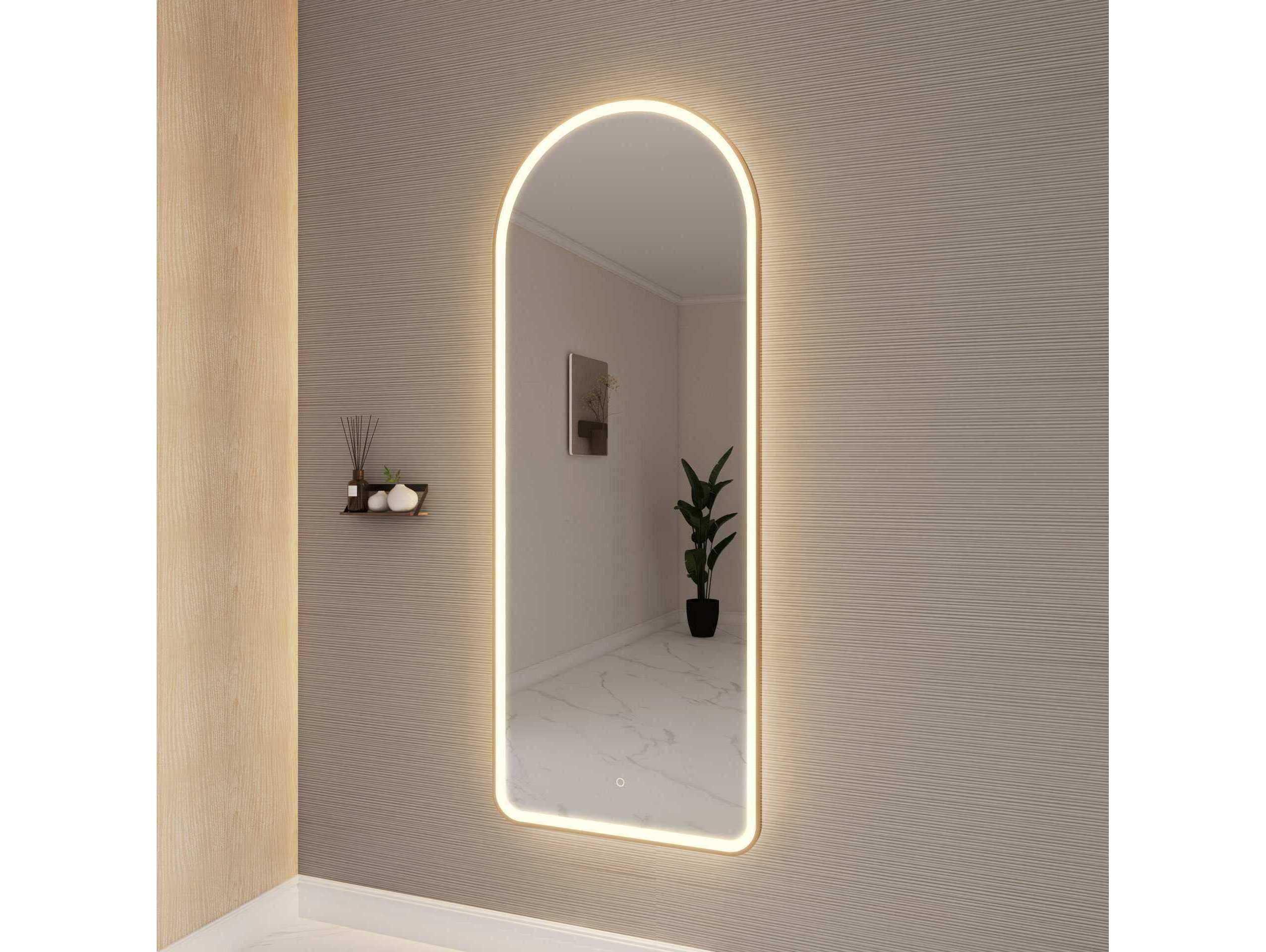 Elegant Lighting Harmoni Satin Gold Arch Wall Mirror