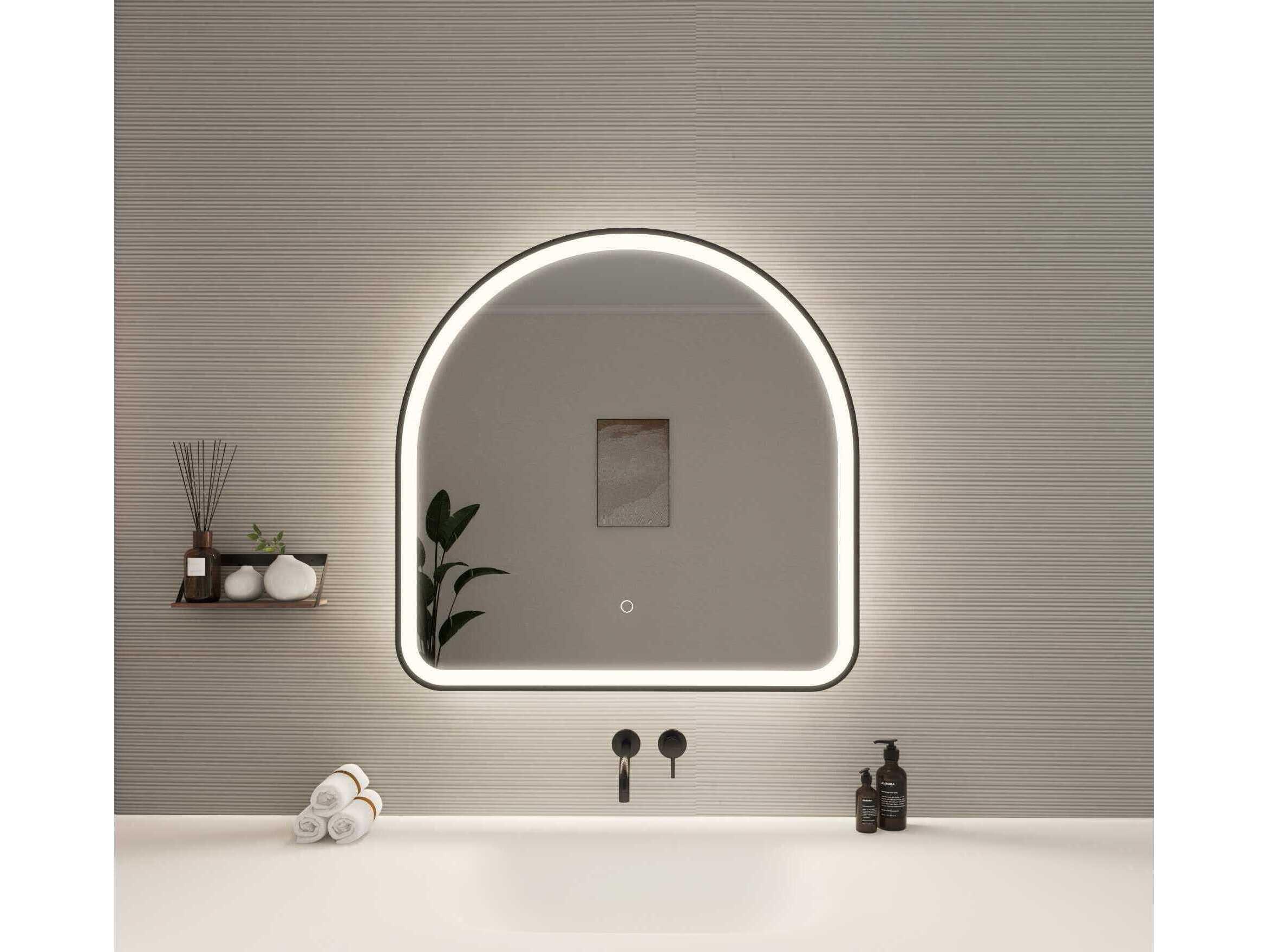 Elegant Lighting Harmoni Black Arch Wall Mirror