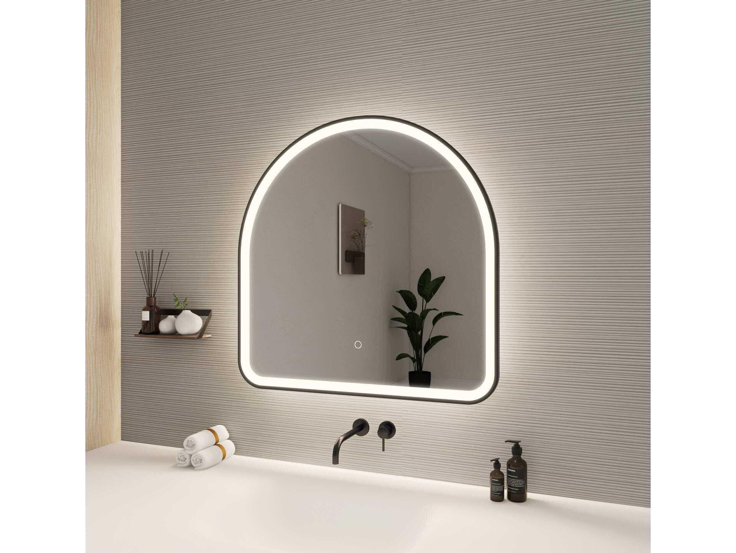 Elegant Lighting Harmoni Black Arch Wall Mirror