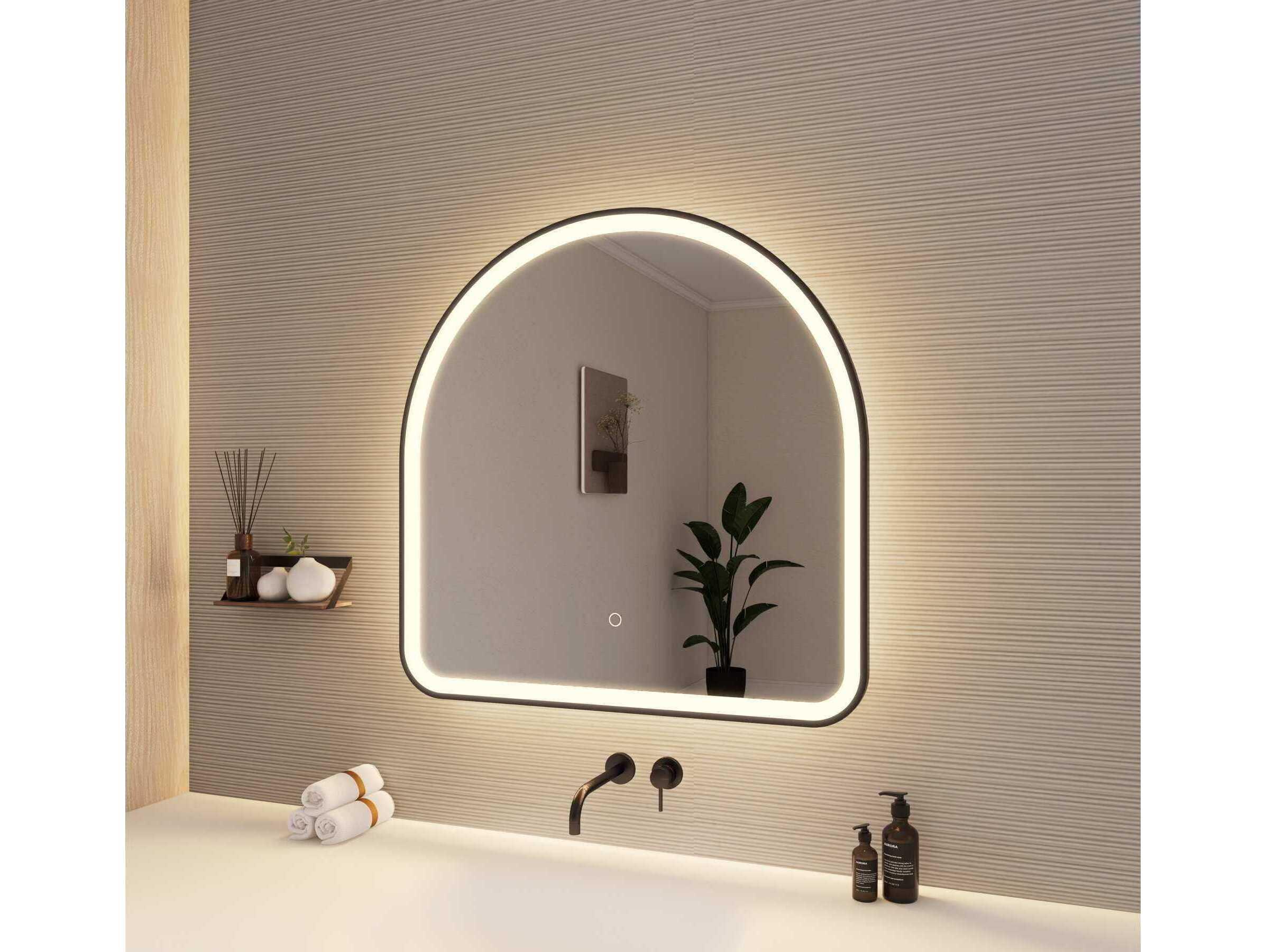 Elegant Lighting Harmoni Black Arch Wall Mirror