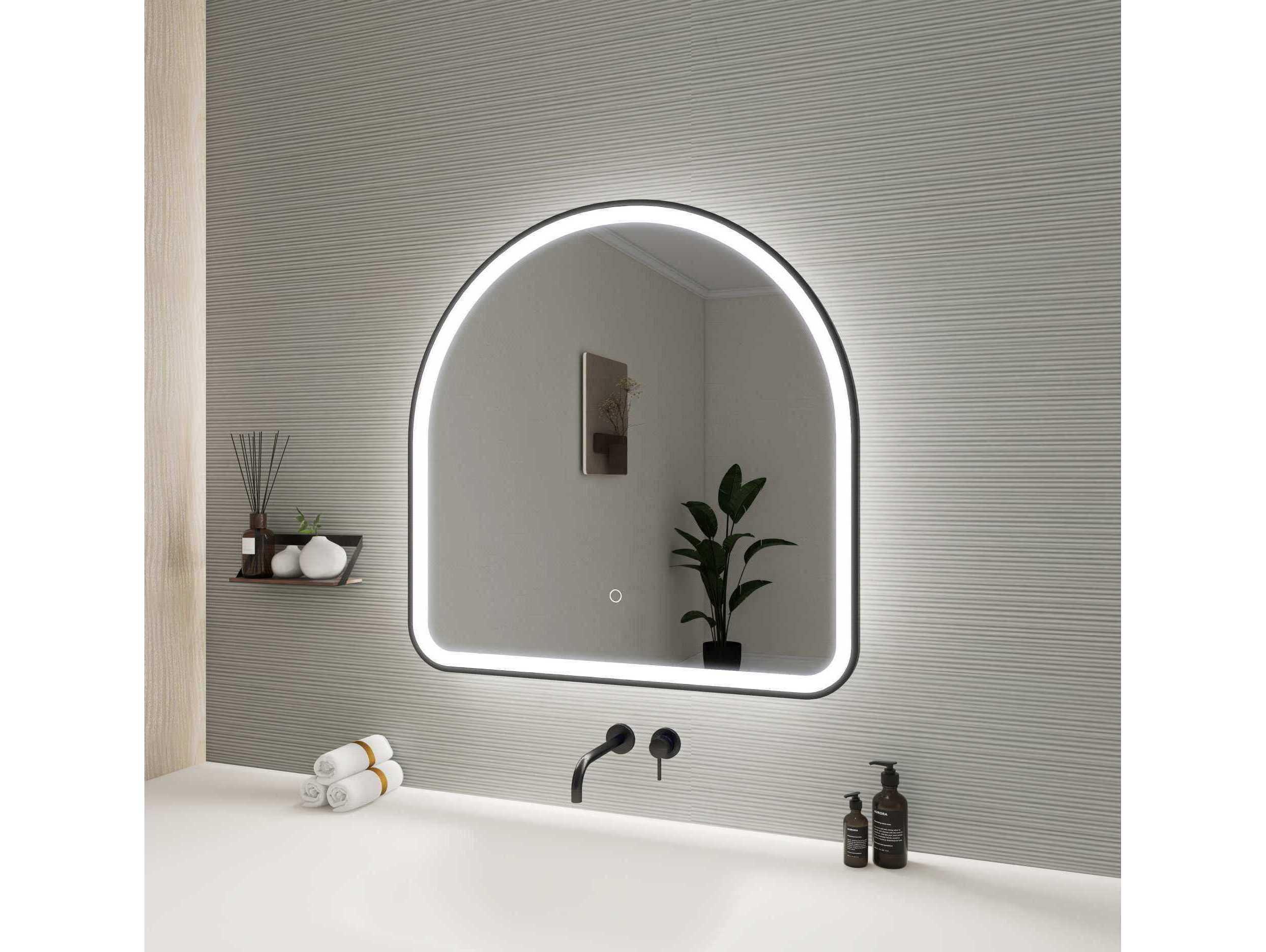 Elegant Lighting Harmoni Black Arch Wall Mirror