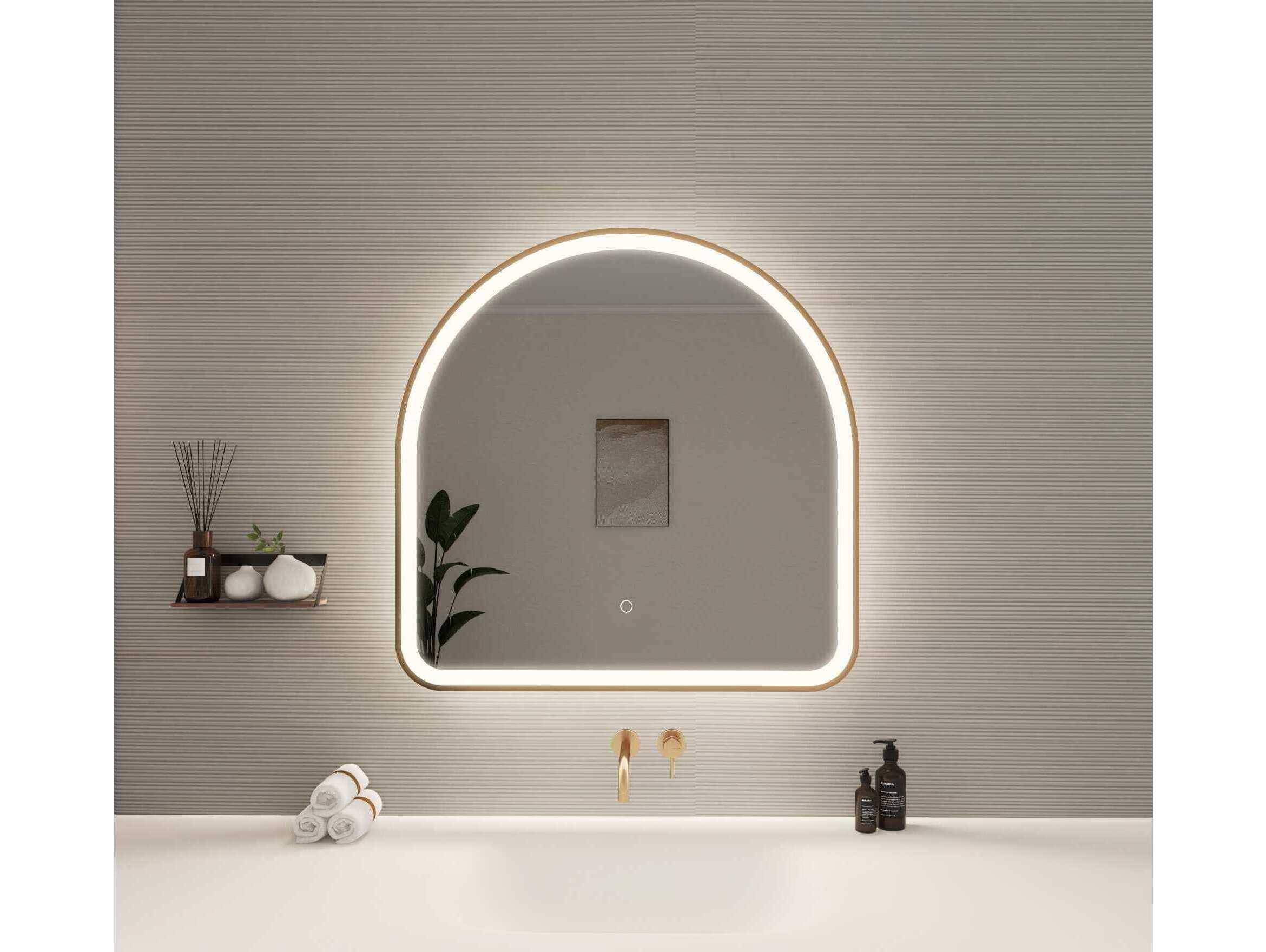 Elegant Lighting Harmoni Satin Gold Arch Wall Mirror