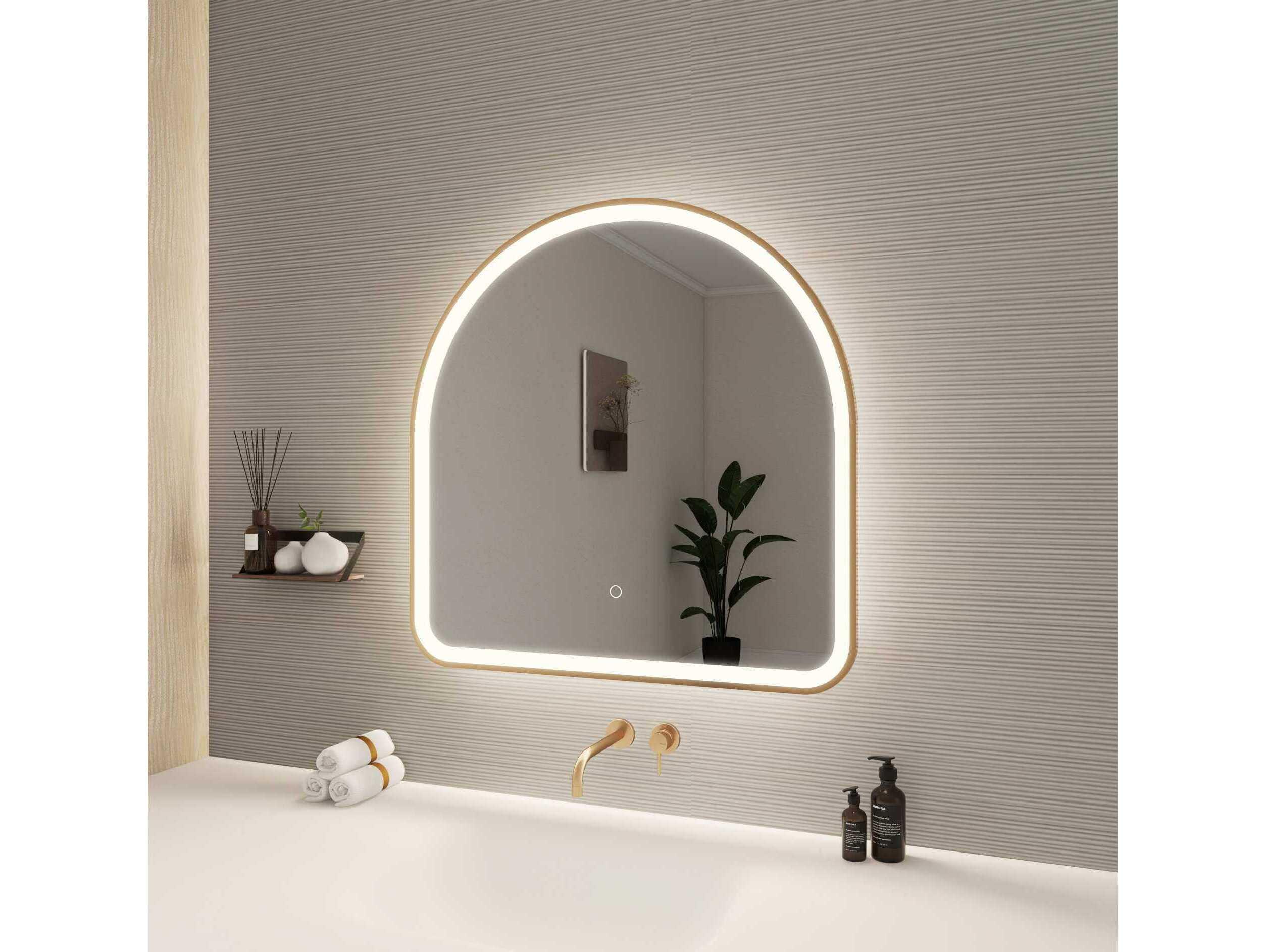 Elegant Lighting Harmoni Satin Gold Arch Wall Mirror