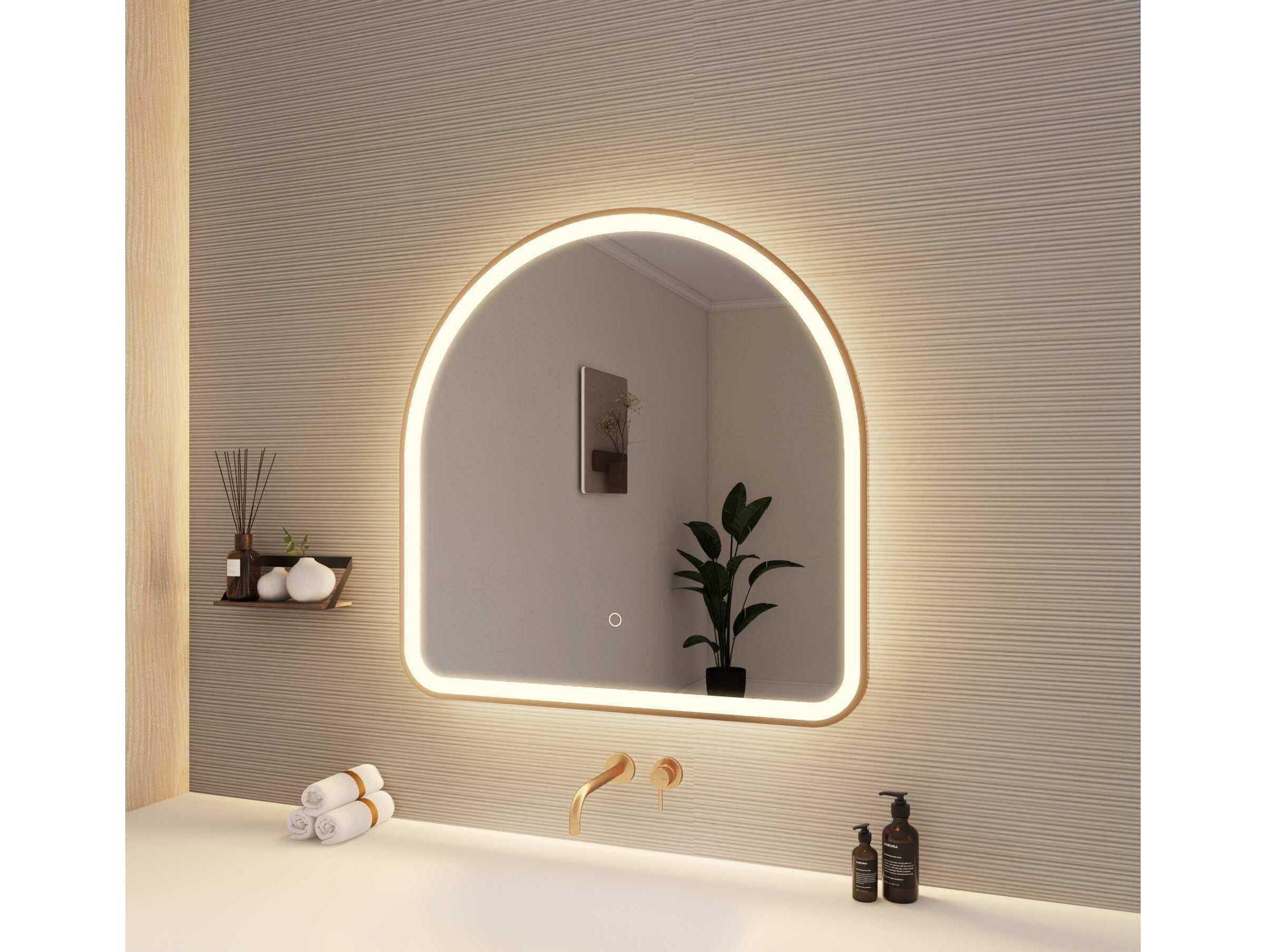 Elegant Lighting Harmoni Satin Gold Arch Wall Mirror