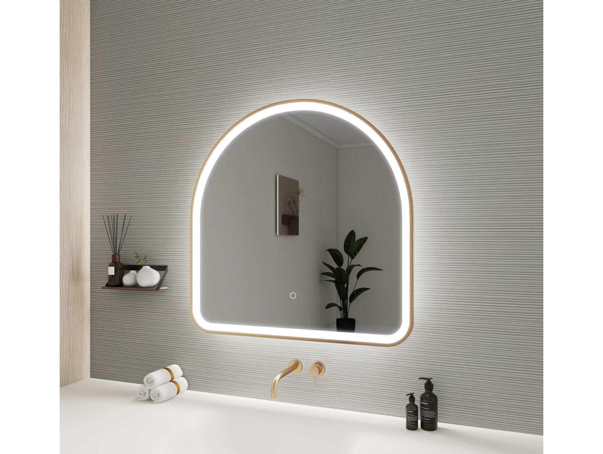 Elegant Lighting Harmoni Satin Gold Arch Wall Mirror