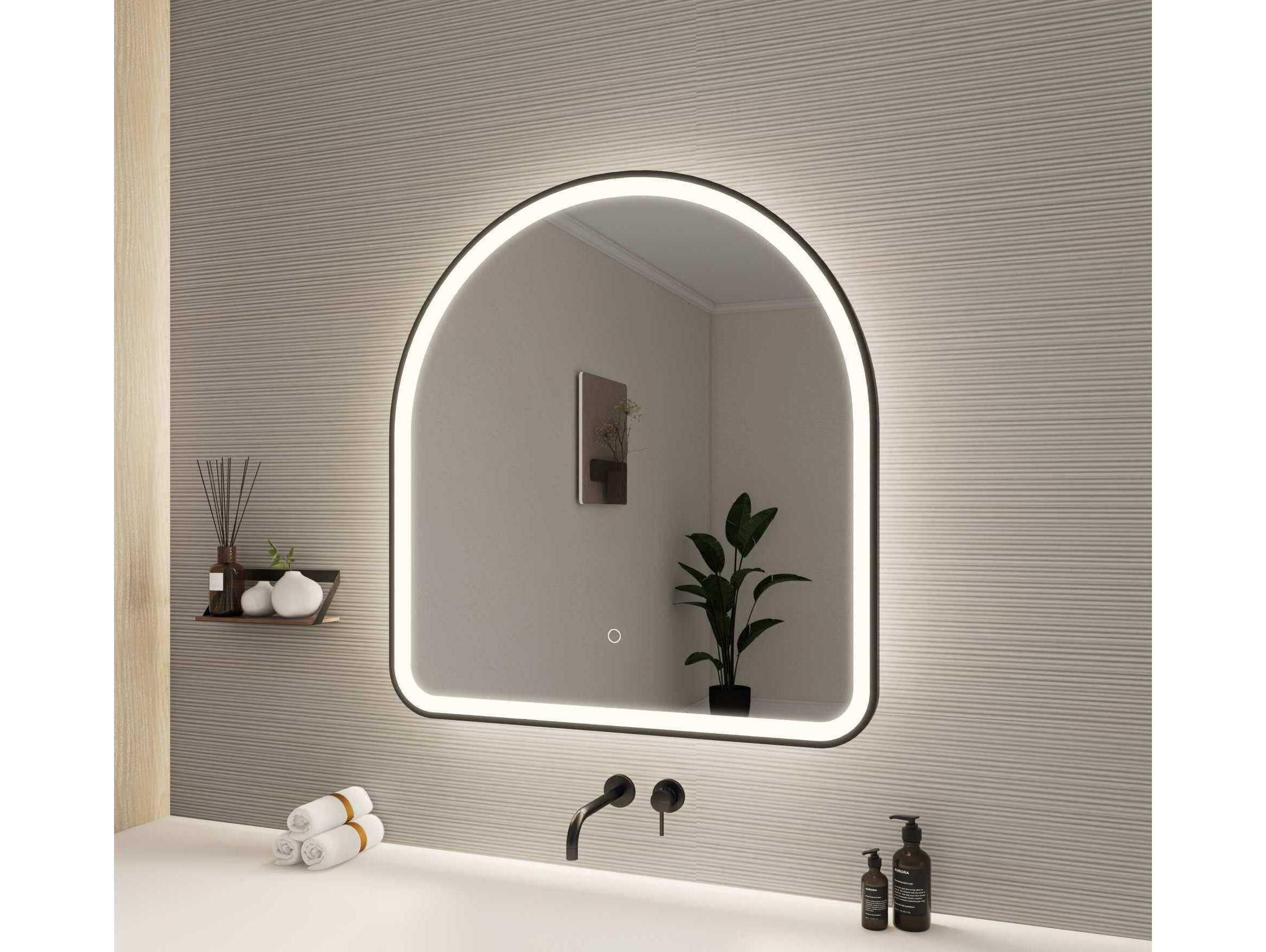 Elegant Lighting Harmoni Black Arch Wall Mirror