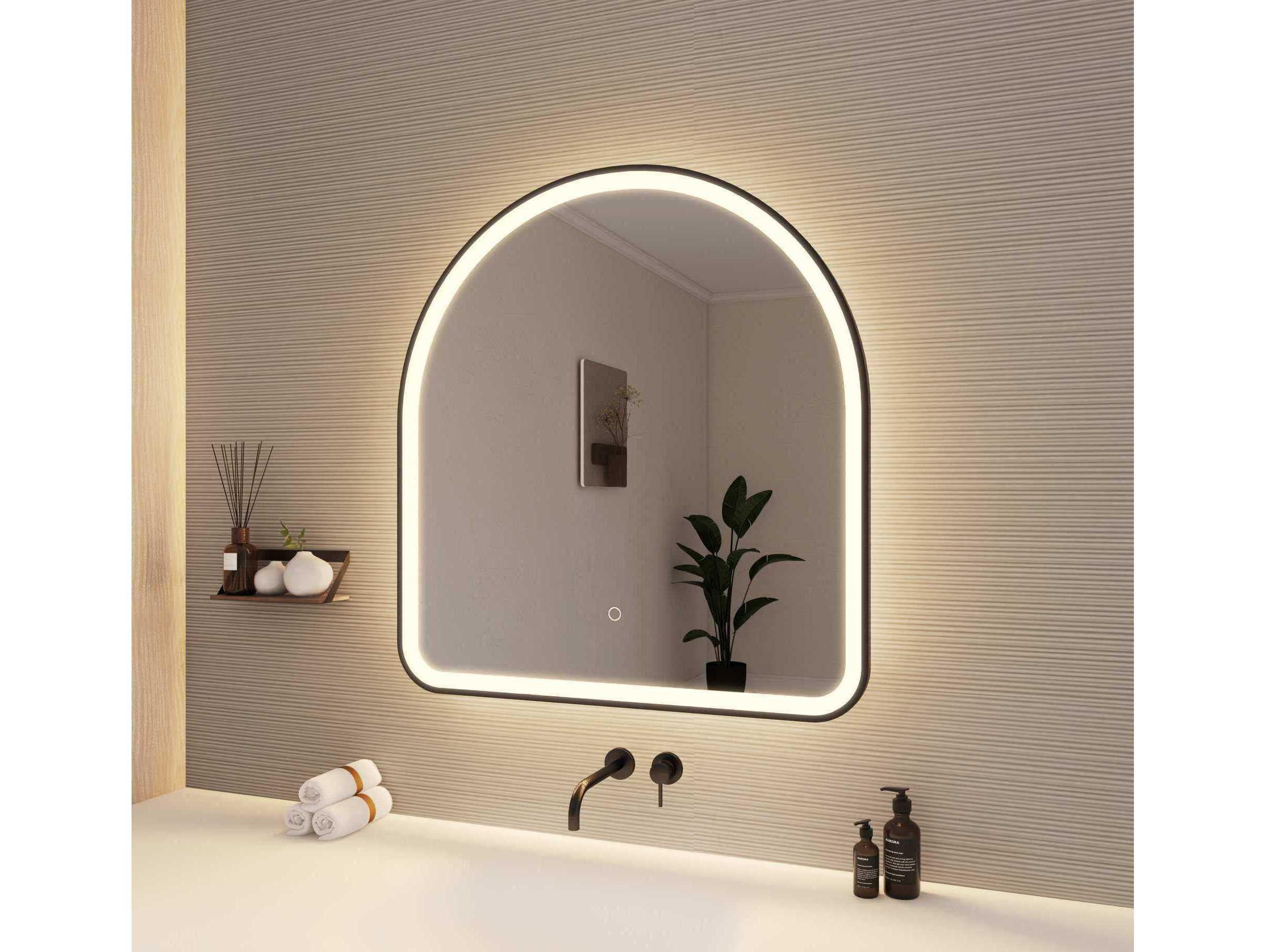 Elegant Lighting Harmoni Black Arch Wall Mirror