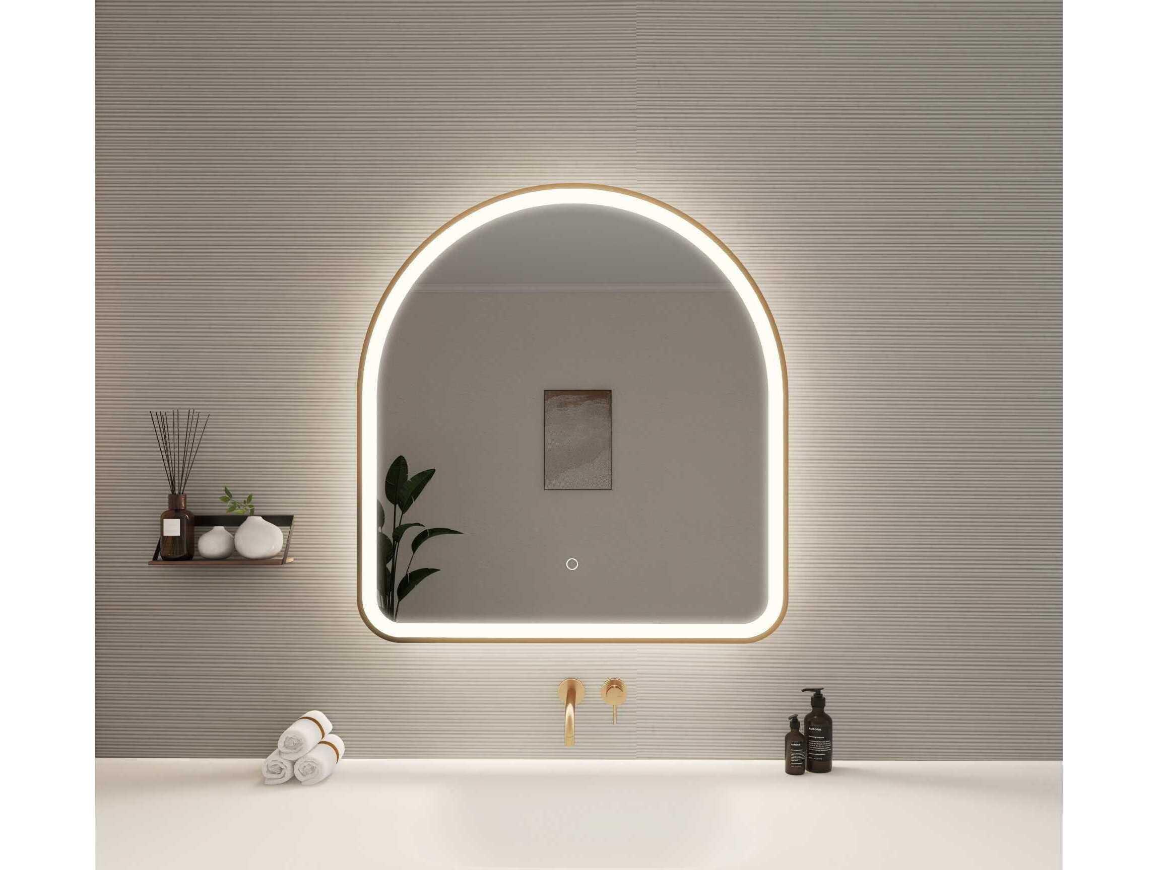 Elegant Lighting Harmoni Satin Gold Arch Wall Mirror