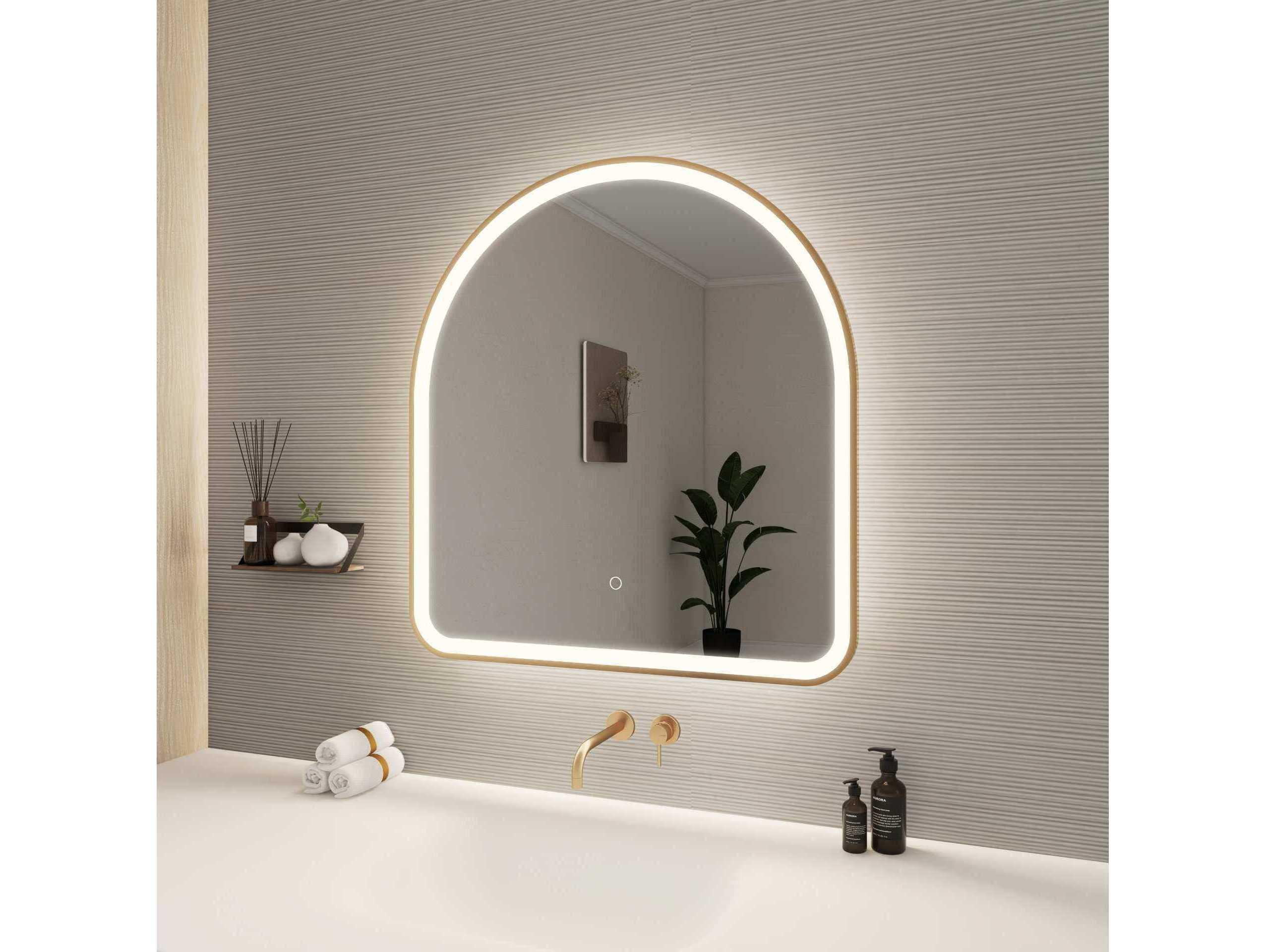 Elegant Lighting Harmoni Satin Gold Arch Wall Mirror