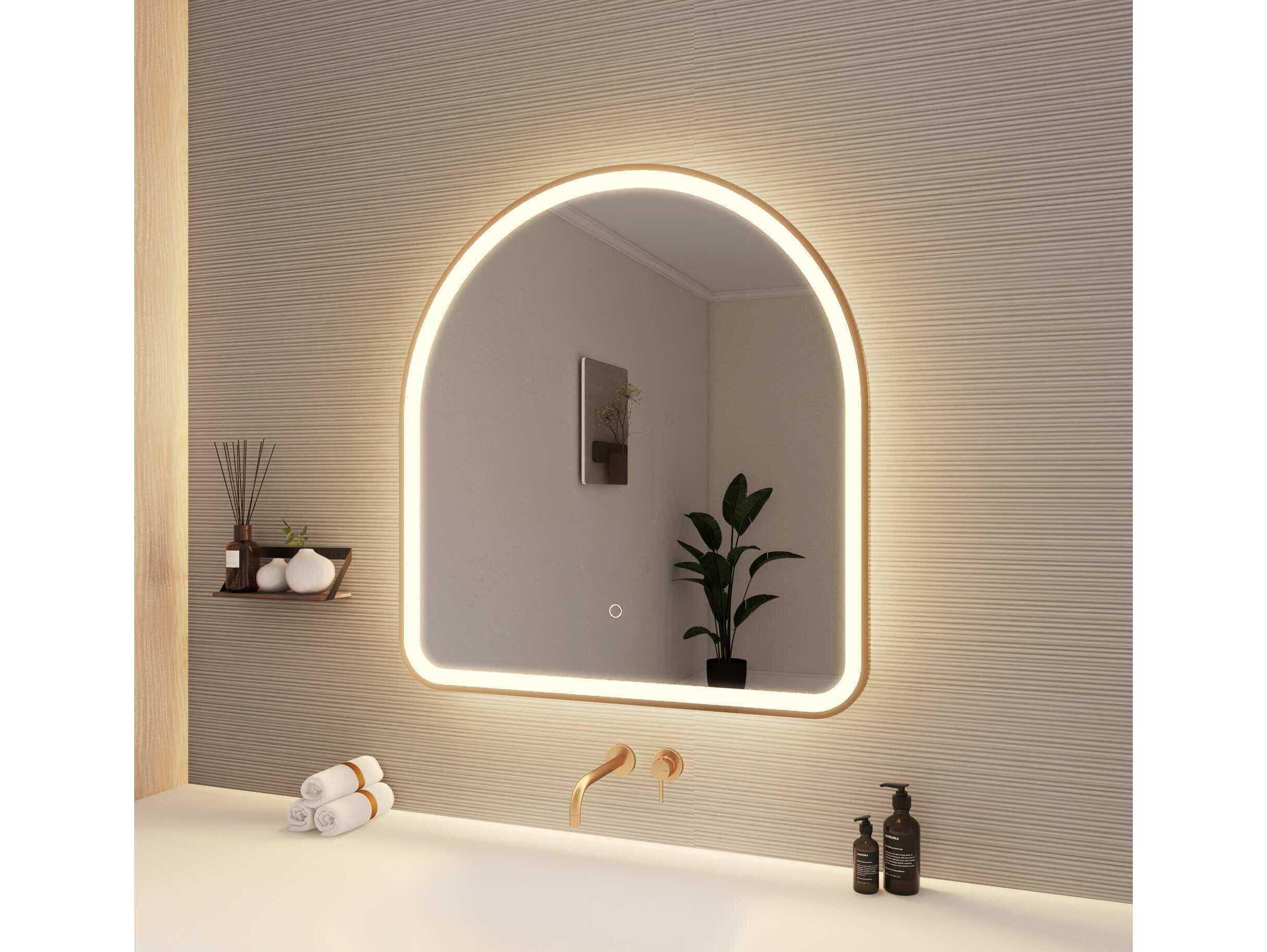 Elegant Lighting Harmoni Satin Gold Arch Wall Mirror