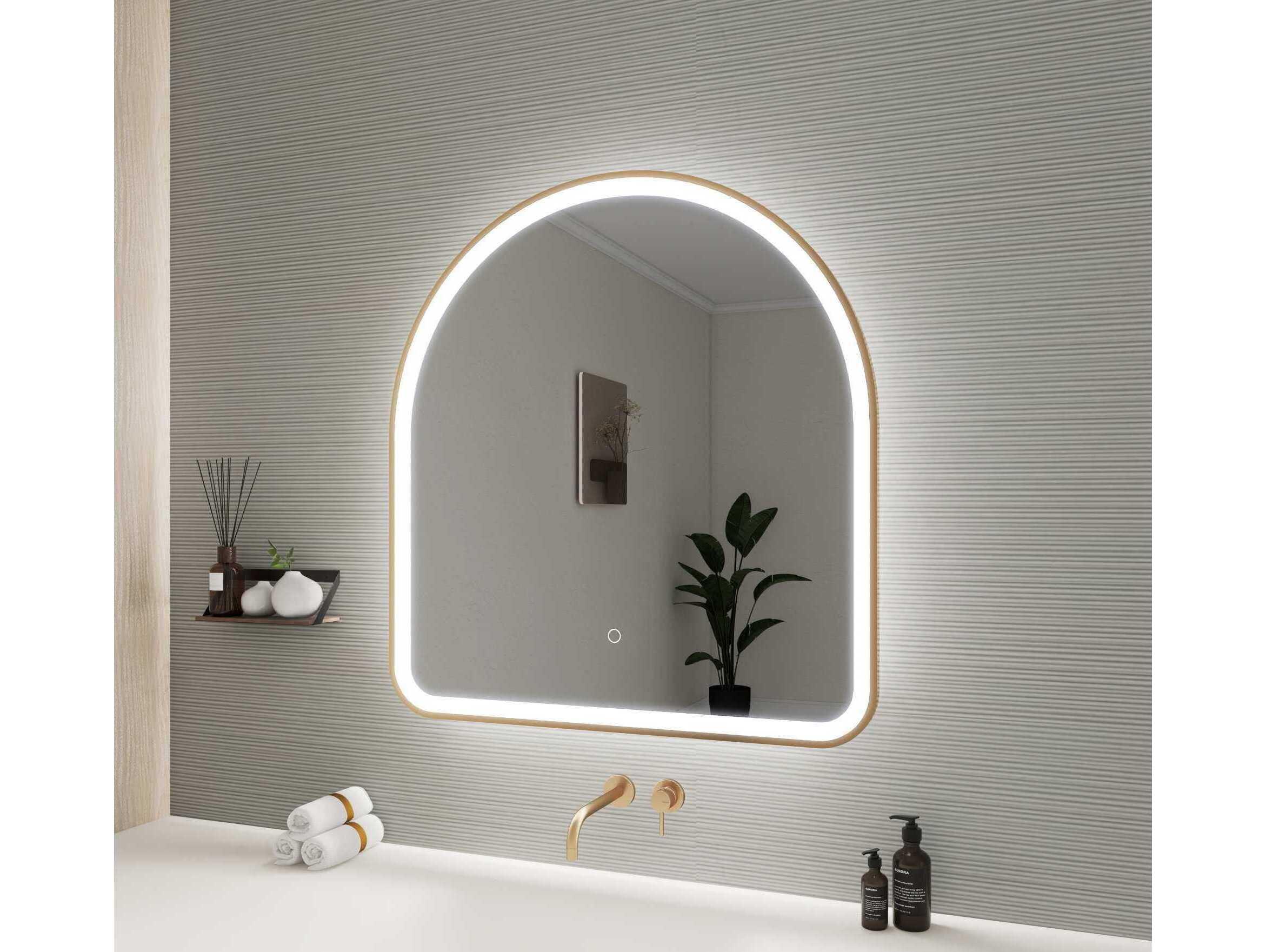 Elegant Lighting Harmoni Satin Gold Arch Wall Mirror