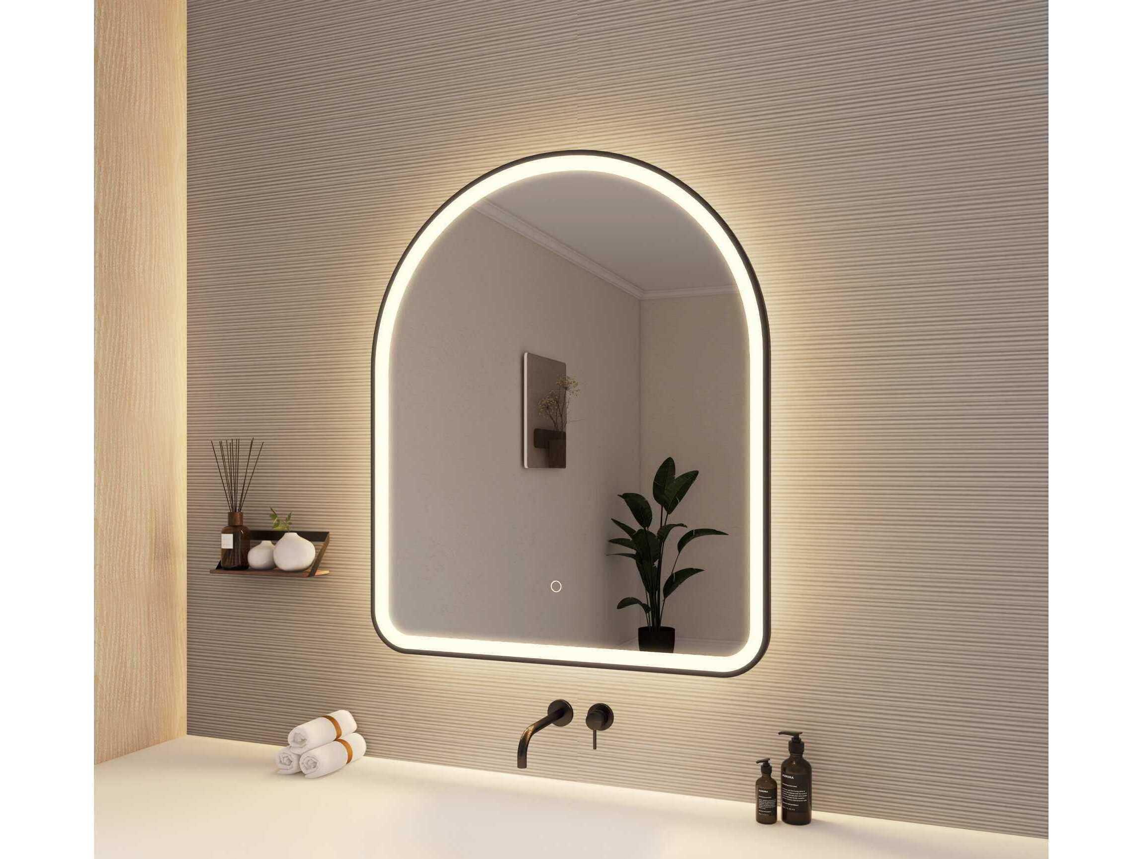 Elegant Lighting Harmoni Black Arch Wall Mirror