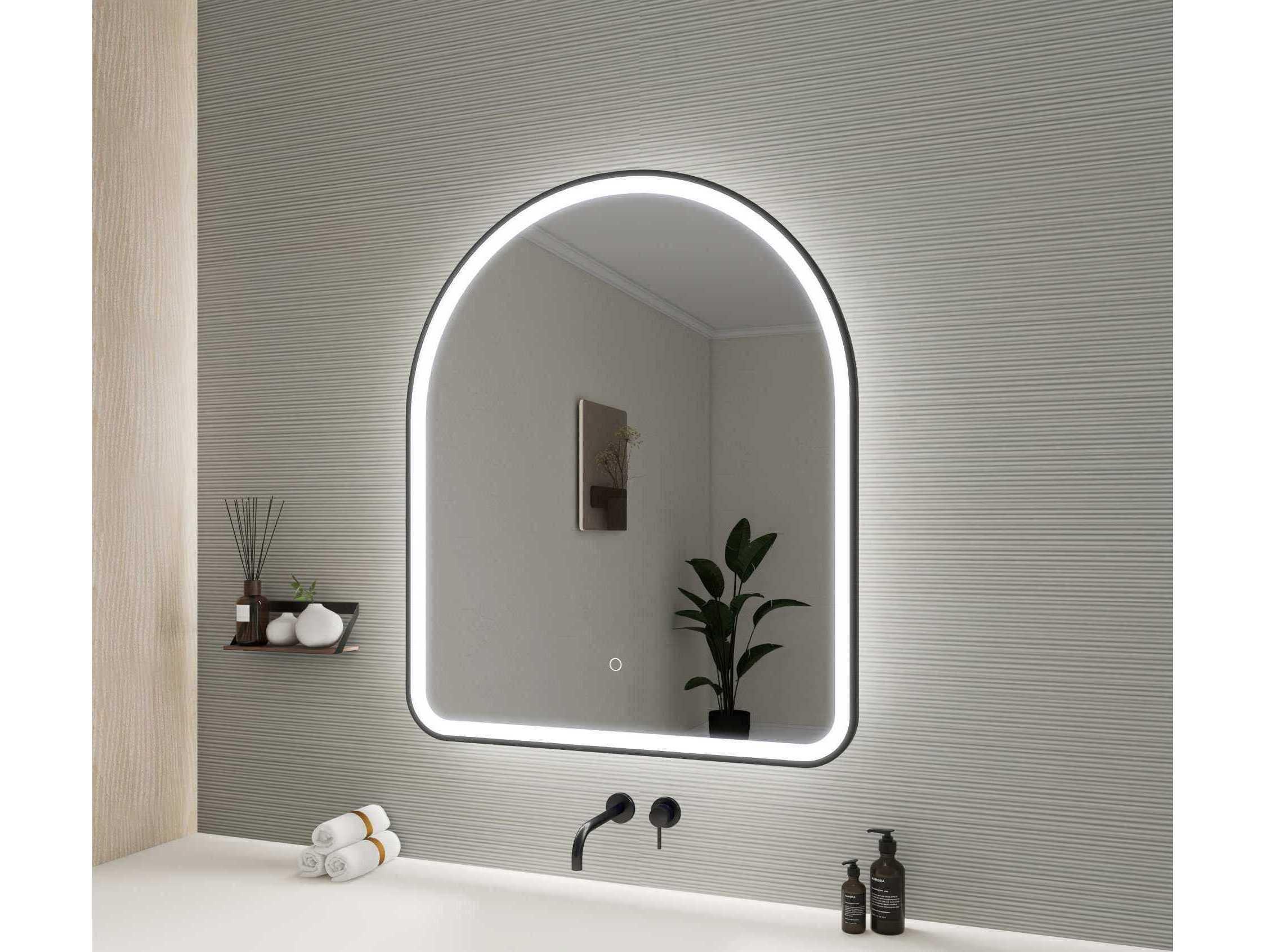 Elegant Lighting Harmoni Black Arch Wall Mirror