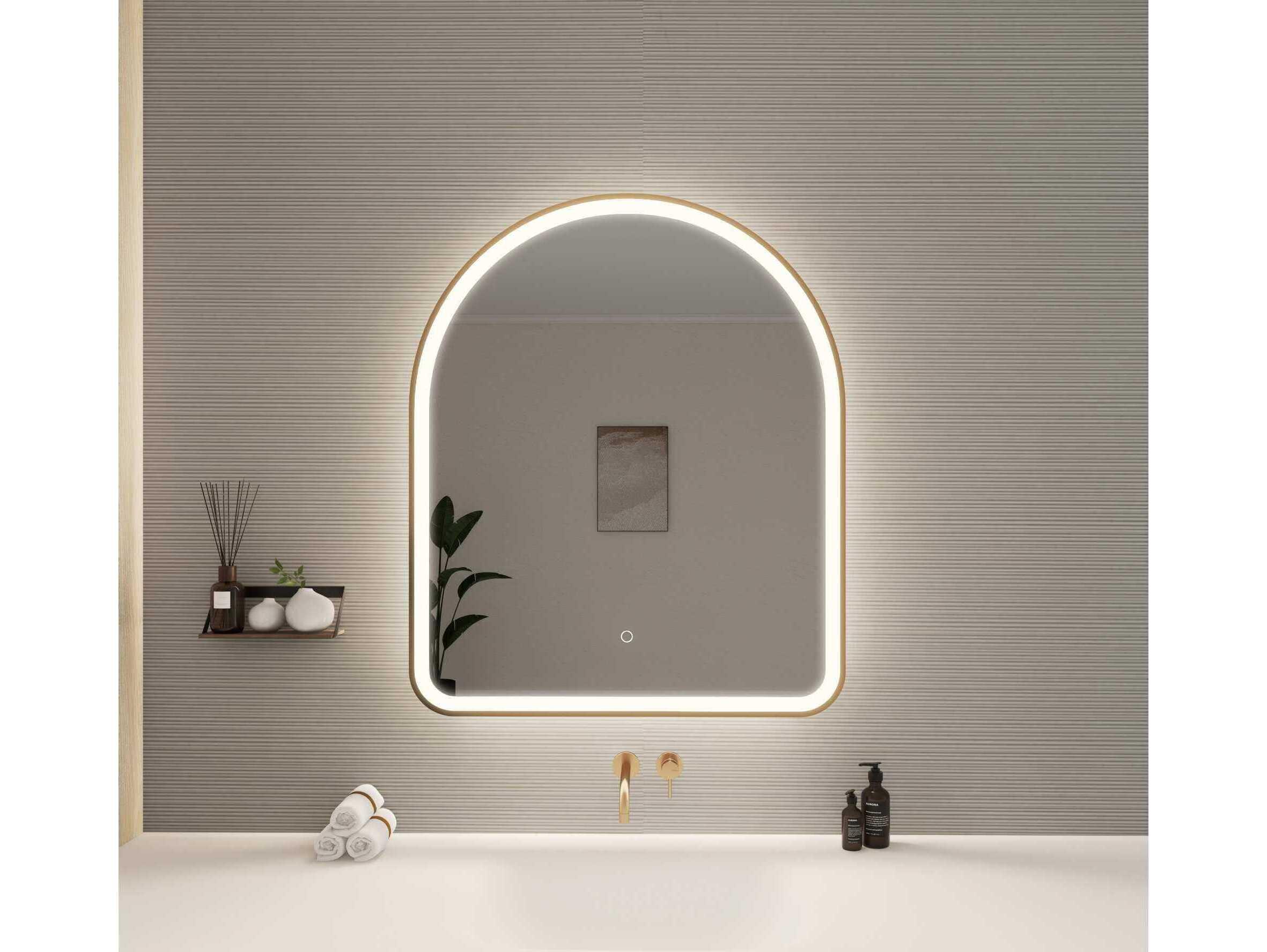 Elegant Lighting Harmoni Satin Gold Arch Wall Mirror