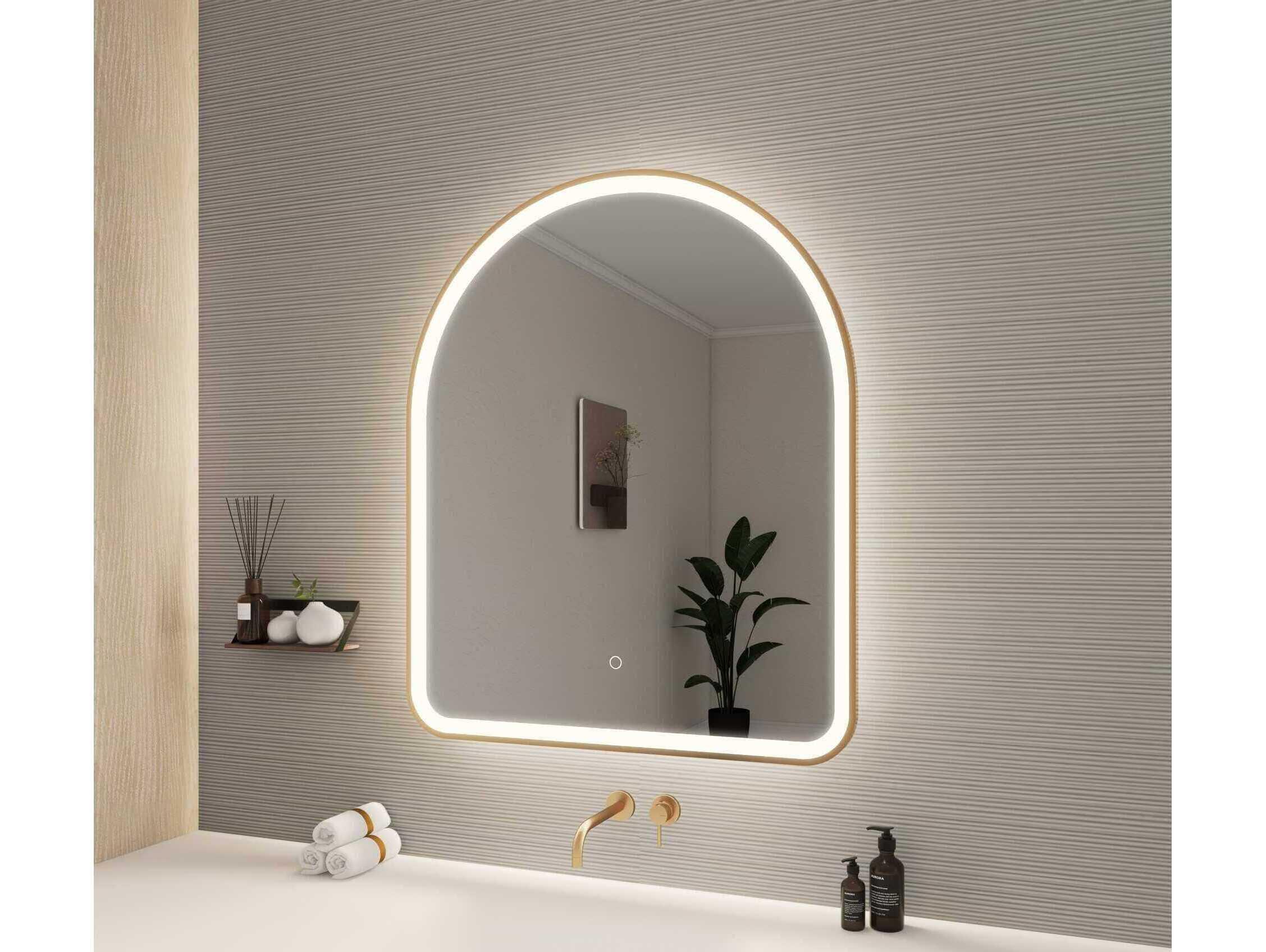 Elegant Lighting Harmoni Satin Gold Arch Wall Mirror