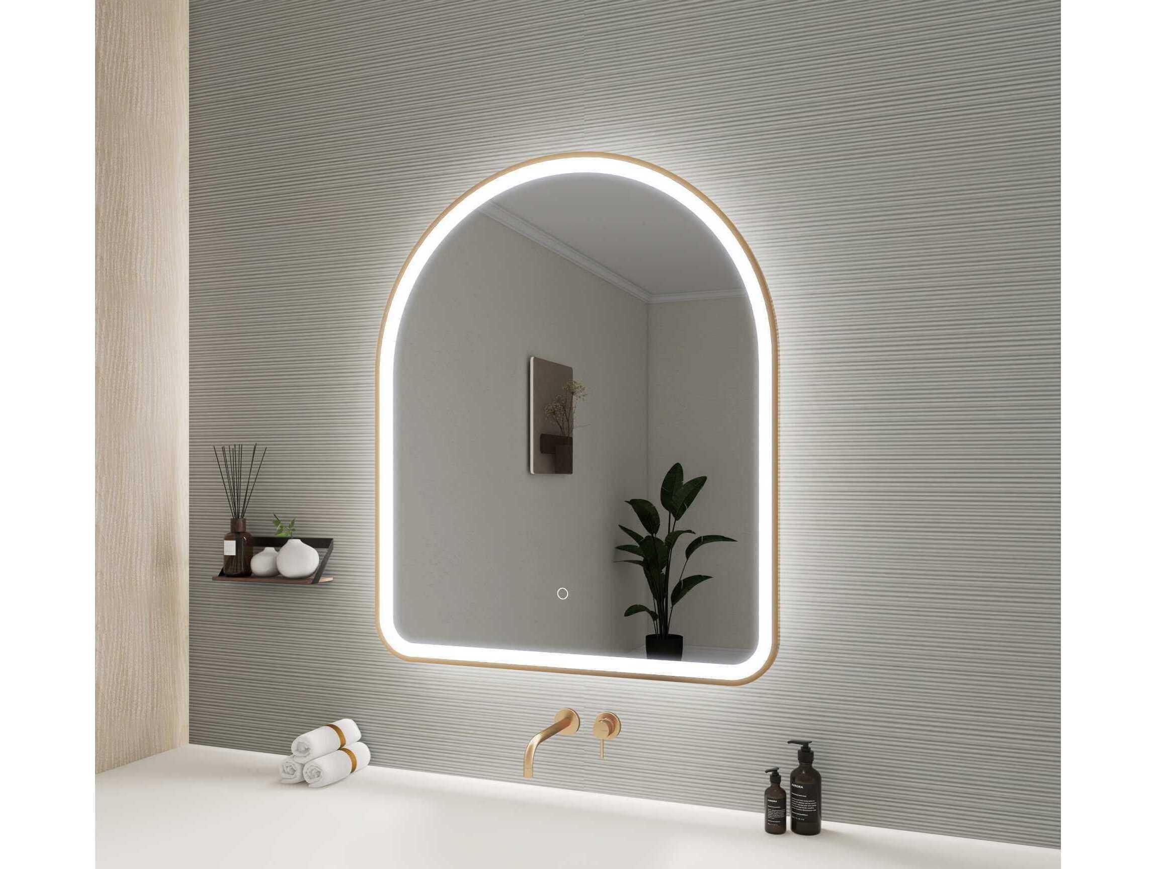 Elegant Lighting Harmoni Satin Gold Arch Wall Mirror