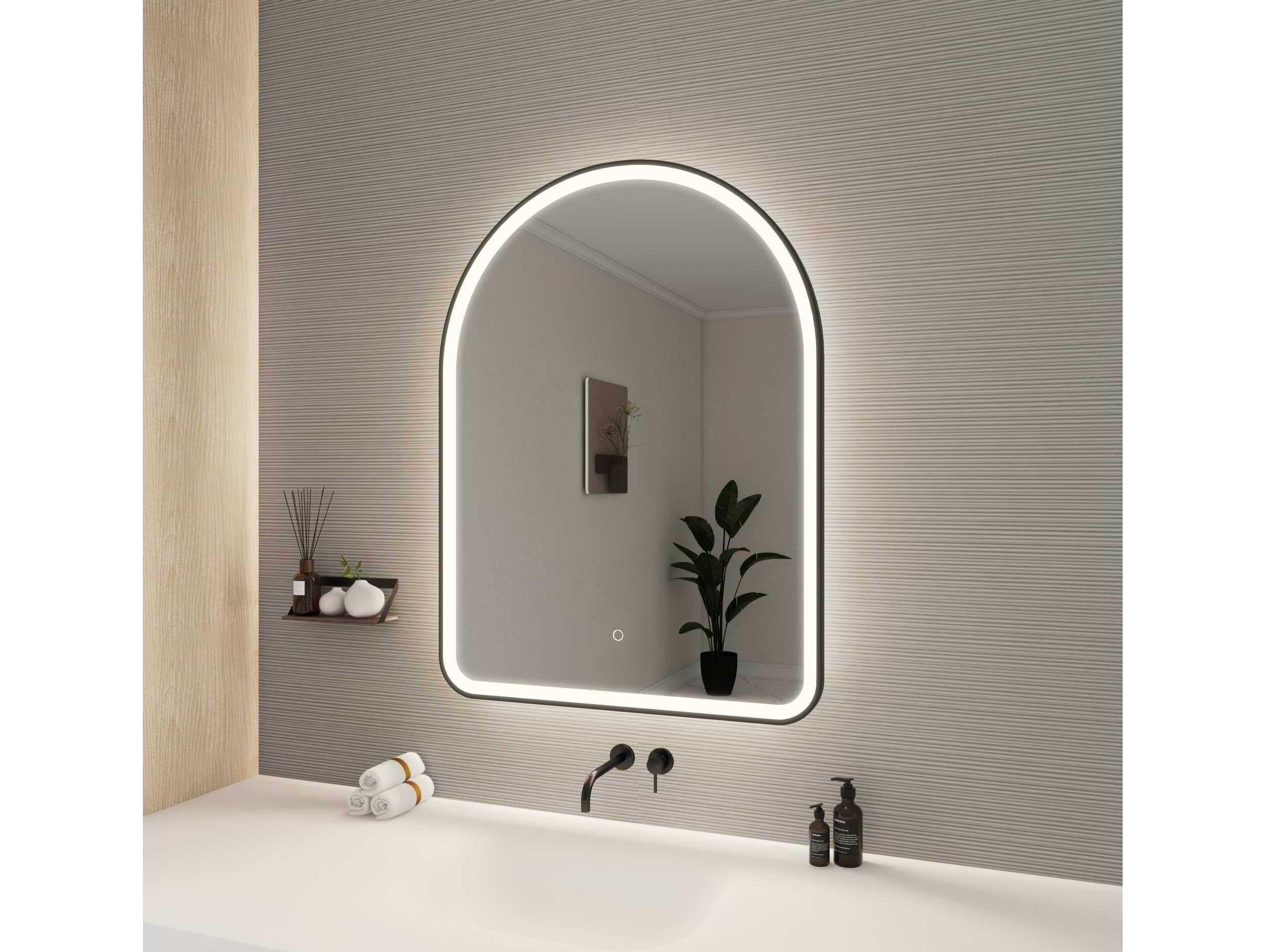 Elegant Lighting Harmoni Black Arch Wall Mirror