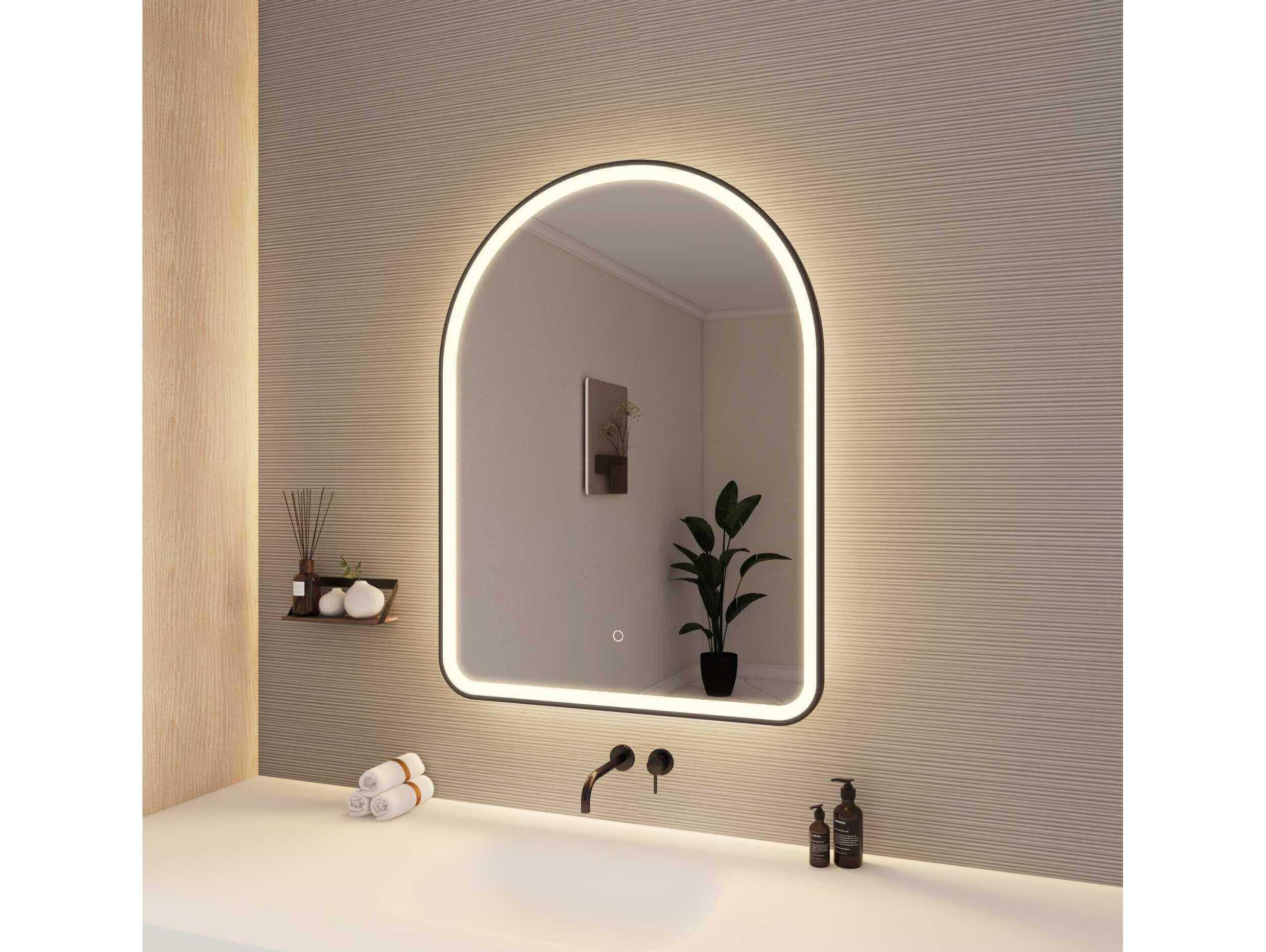 Elegant Lighting Harmoni Black Arch Wall Mirror