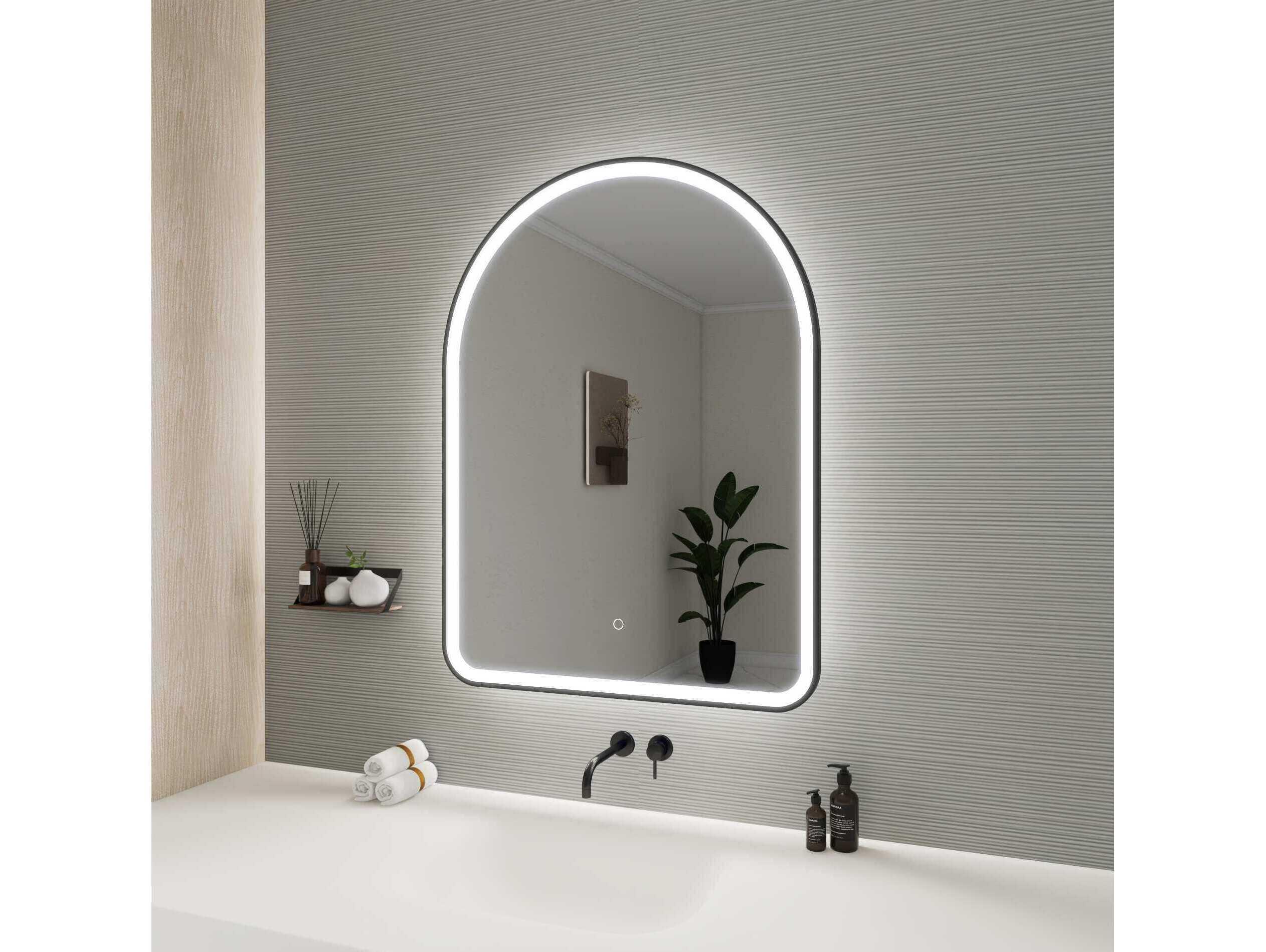 Elegant Lighting Harmoni Black Arch Wall Mirror