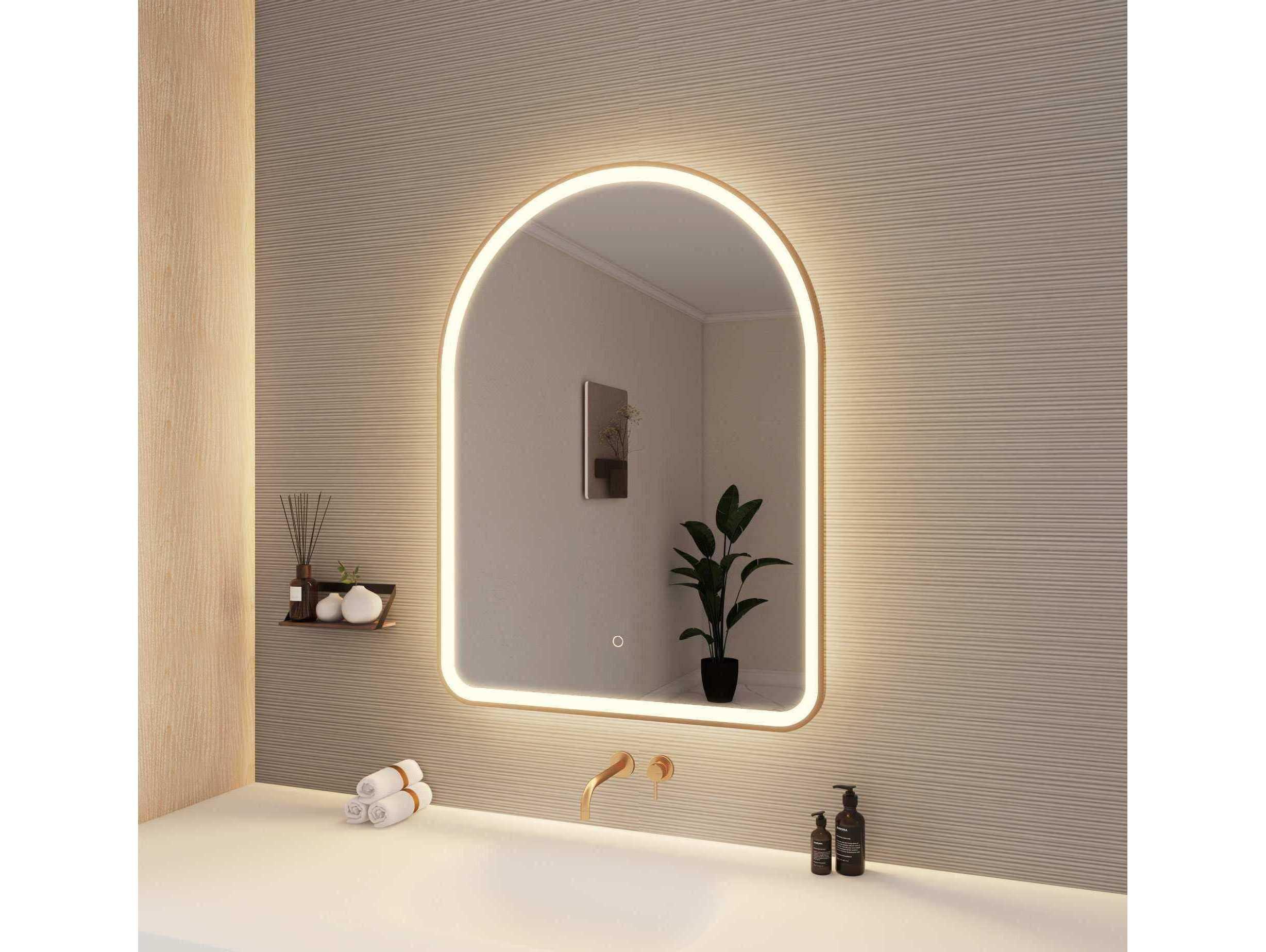 Elegant Lighting Harmoni Satin Gold Arch Wall Mirror
