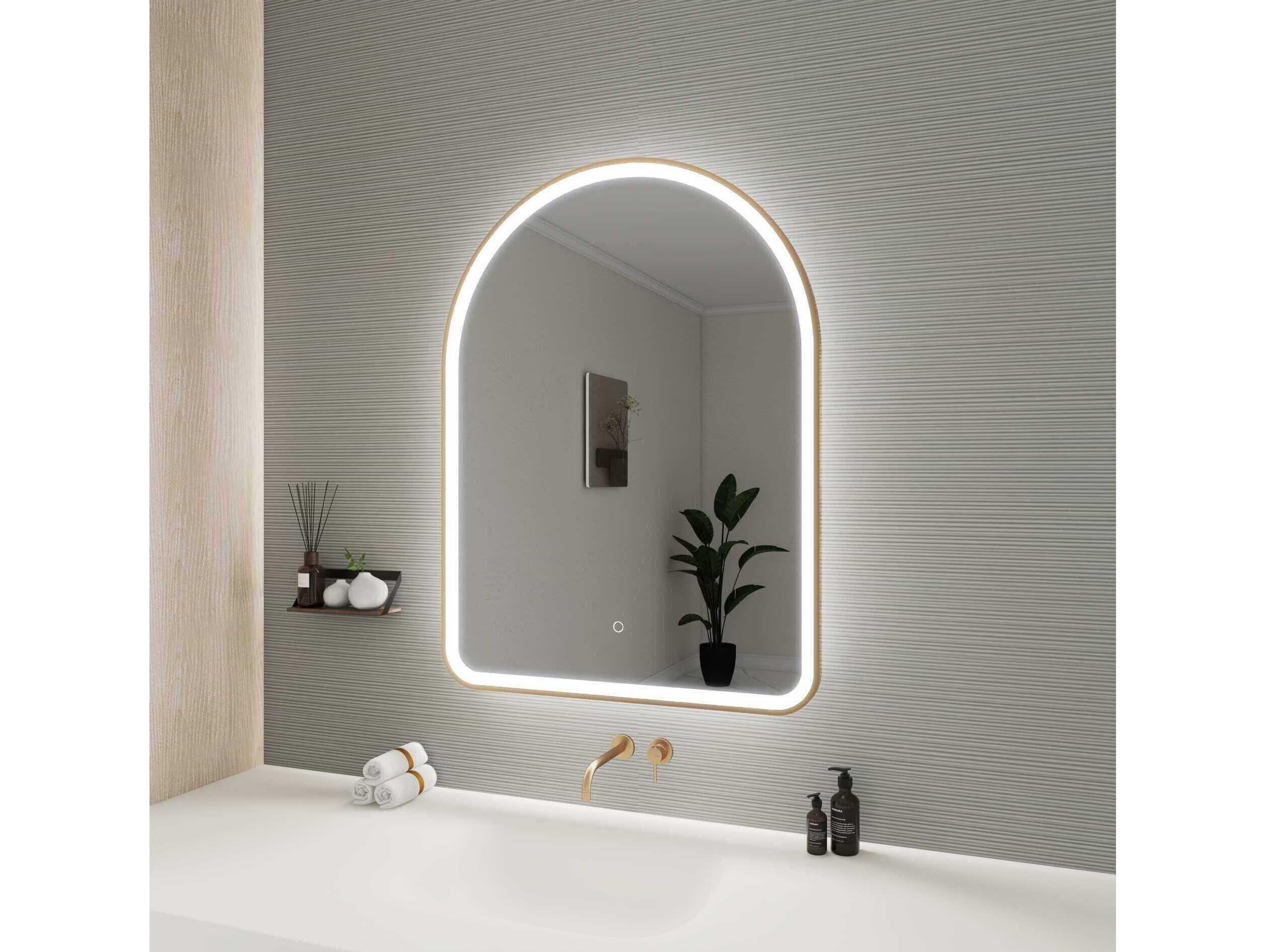 Elegant Lighting Harmoni Satin Gold Arch Wall Mirror