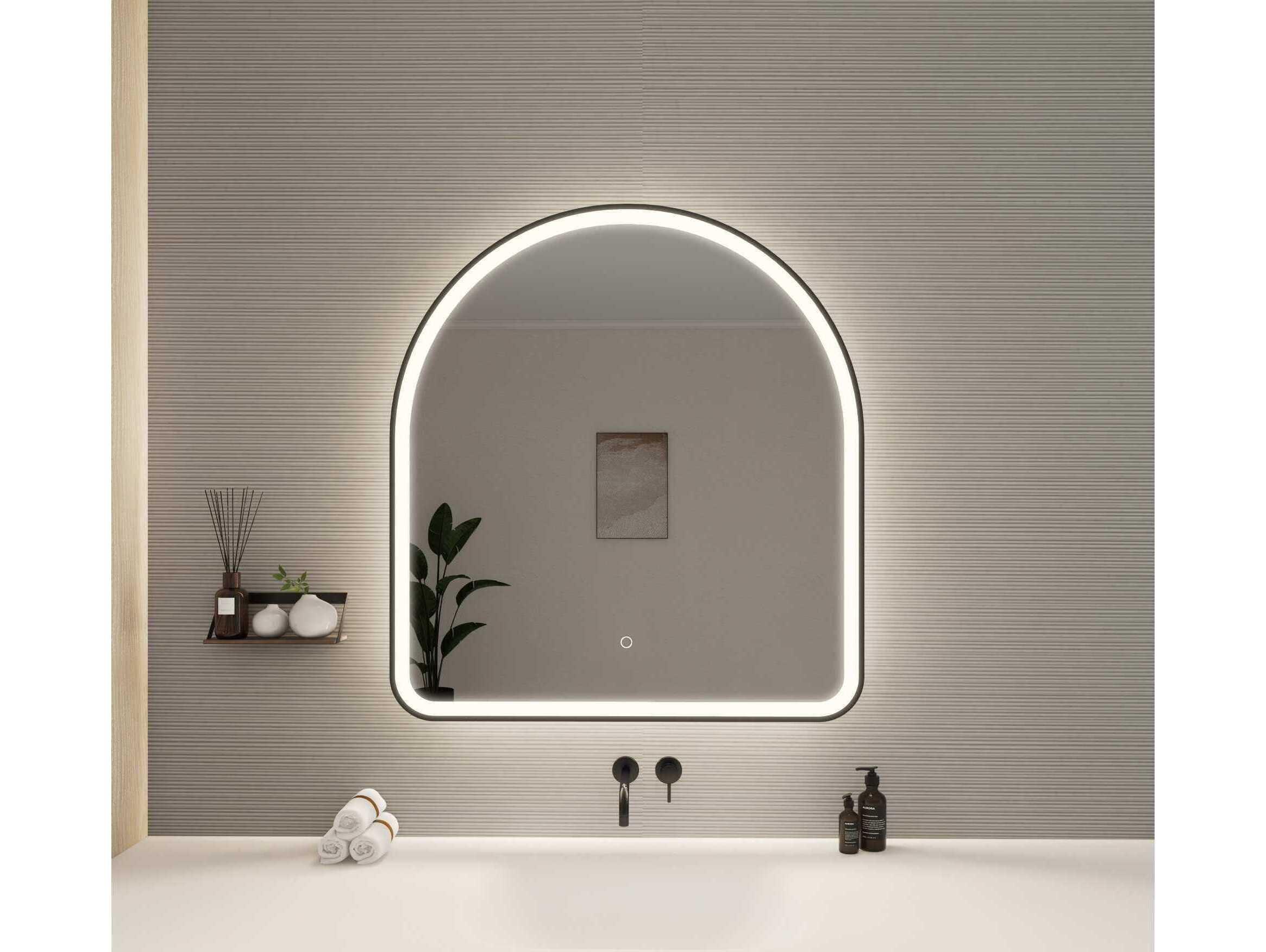 Elegant Lighting Harmoni Black Arch Wall Mirror