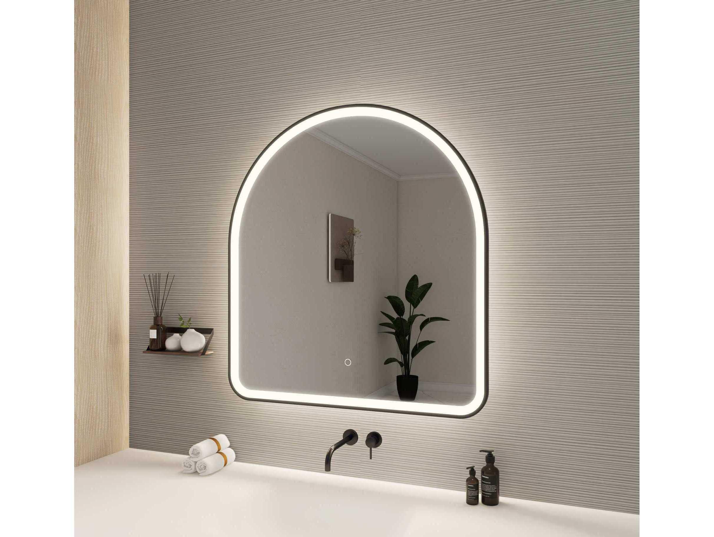 Elegant Lighting Harmoni Black Arch Wall Mirror
