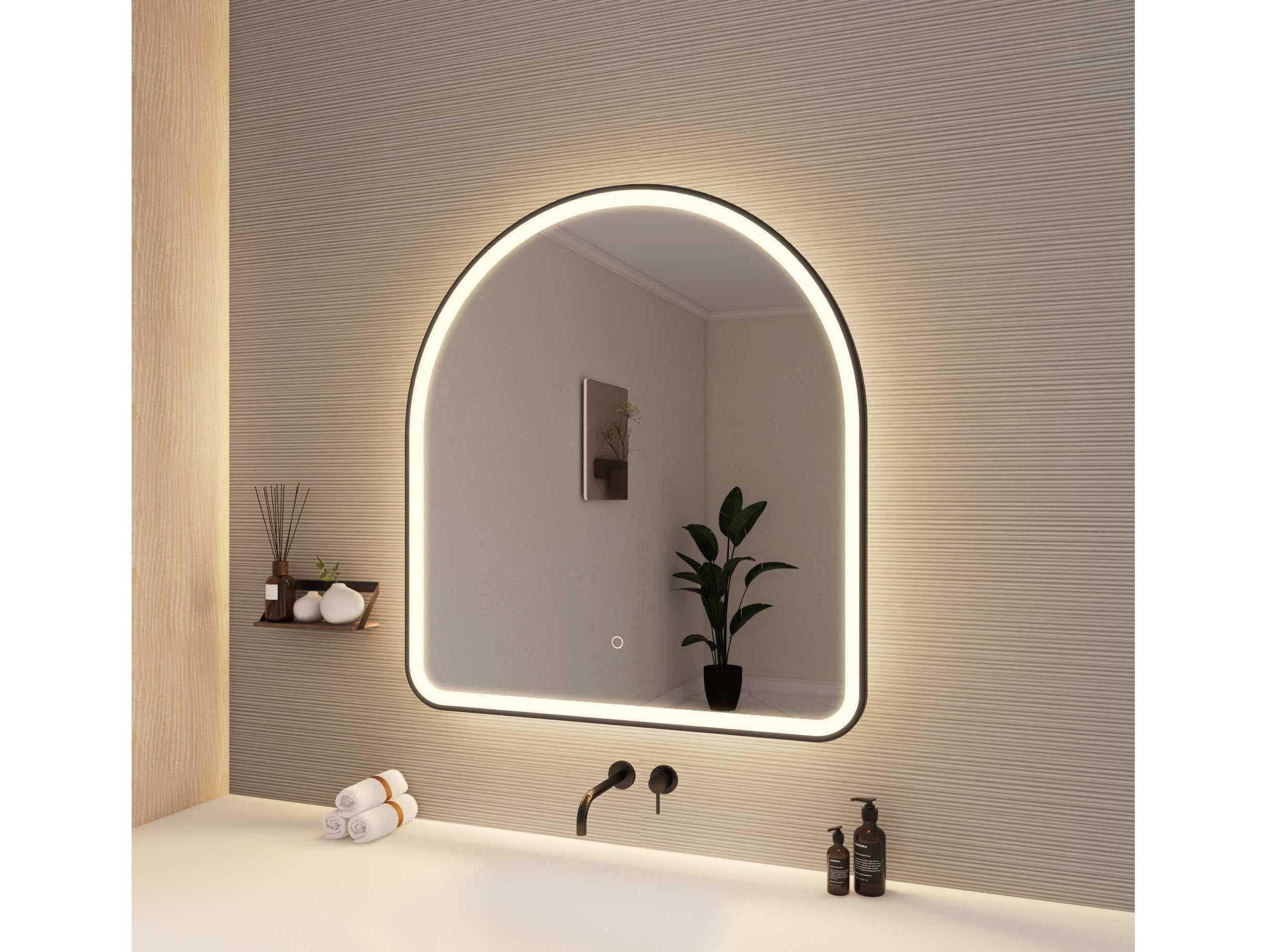 Elegant Lighting Harmoni Black Arch Wall Mirror