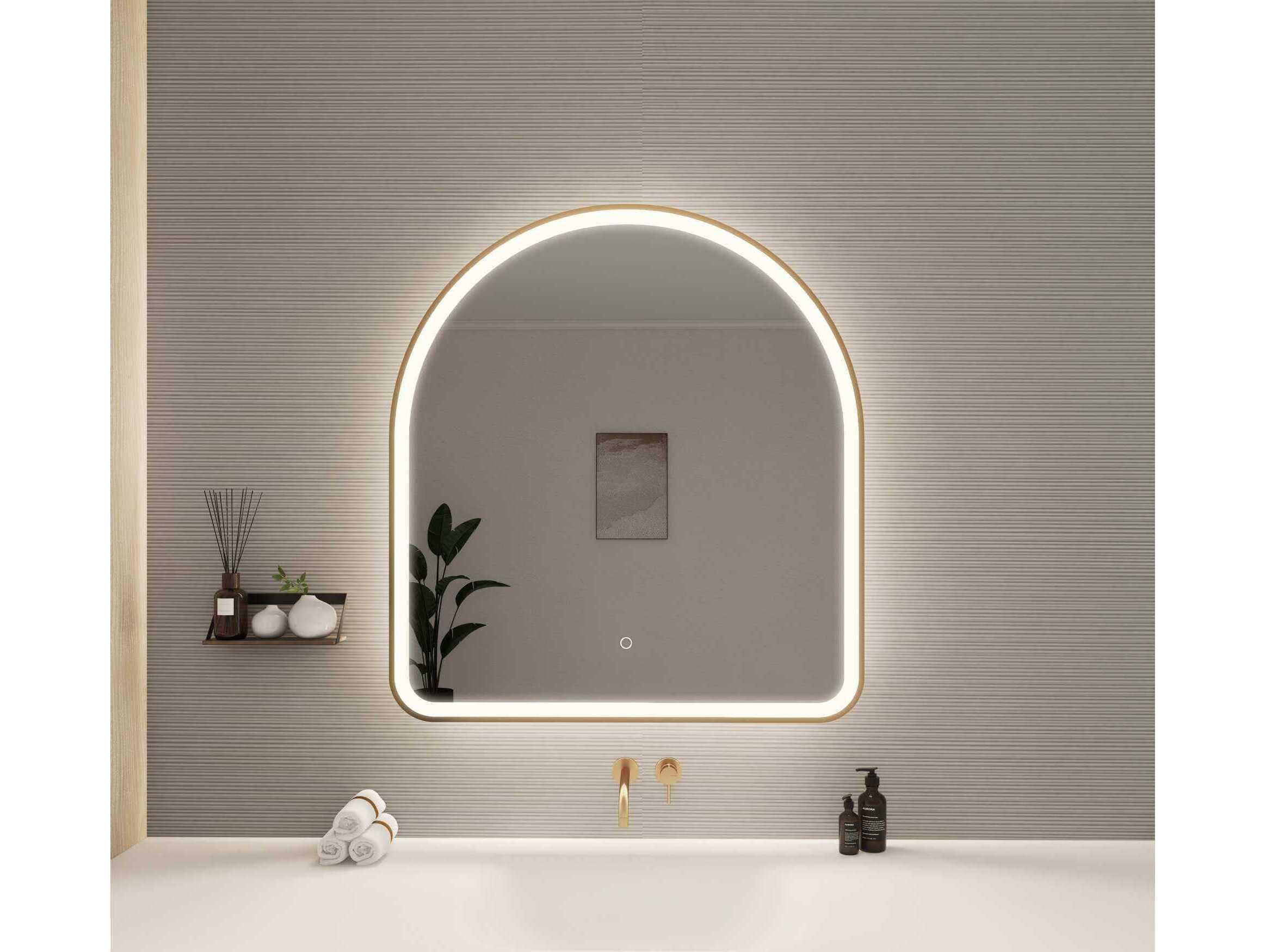 Elegant Lighting Harmoni Satin Gold Arch Wall Mirror