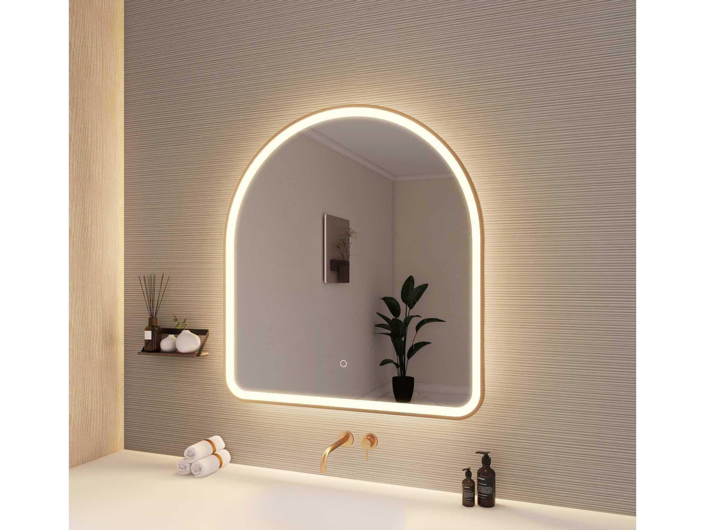 Elegant Lighting Harmoni Satin Gold Arch Wall Mirror