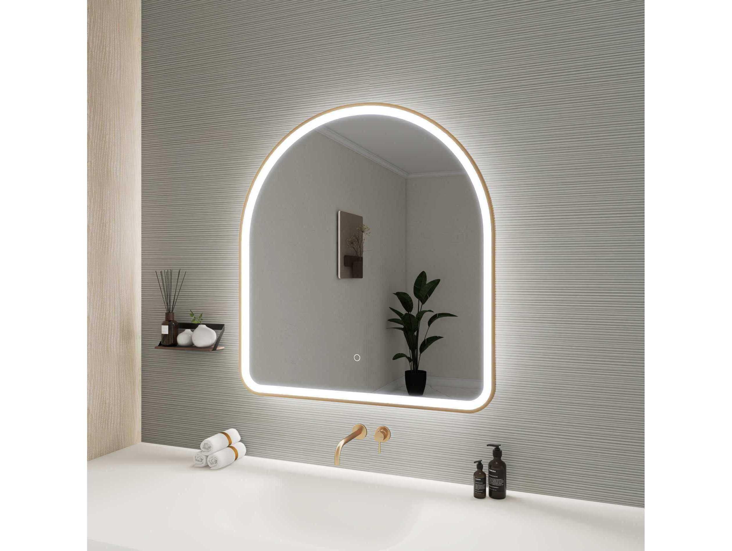 Elegant Lighting Harmoni Satin Gold Arch Wall Mirror