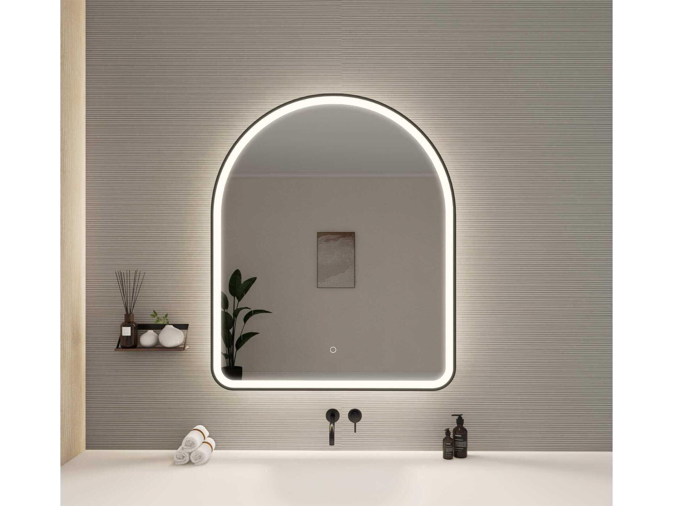 Elegant Lighting Harmoni Black Arch Wall Mirror