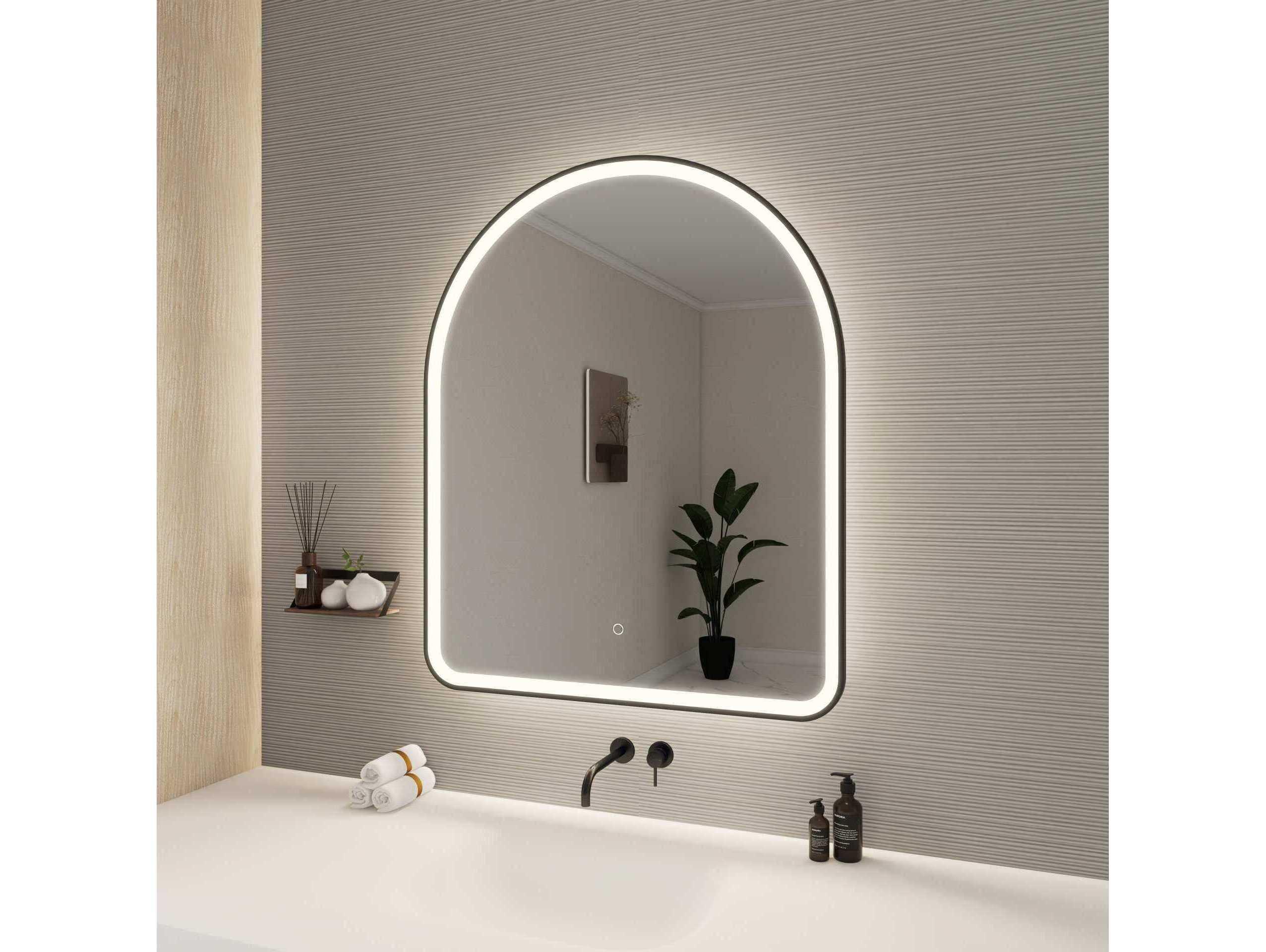 Elegant Lighting Harmoni Black Arch Wall Mirror