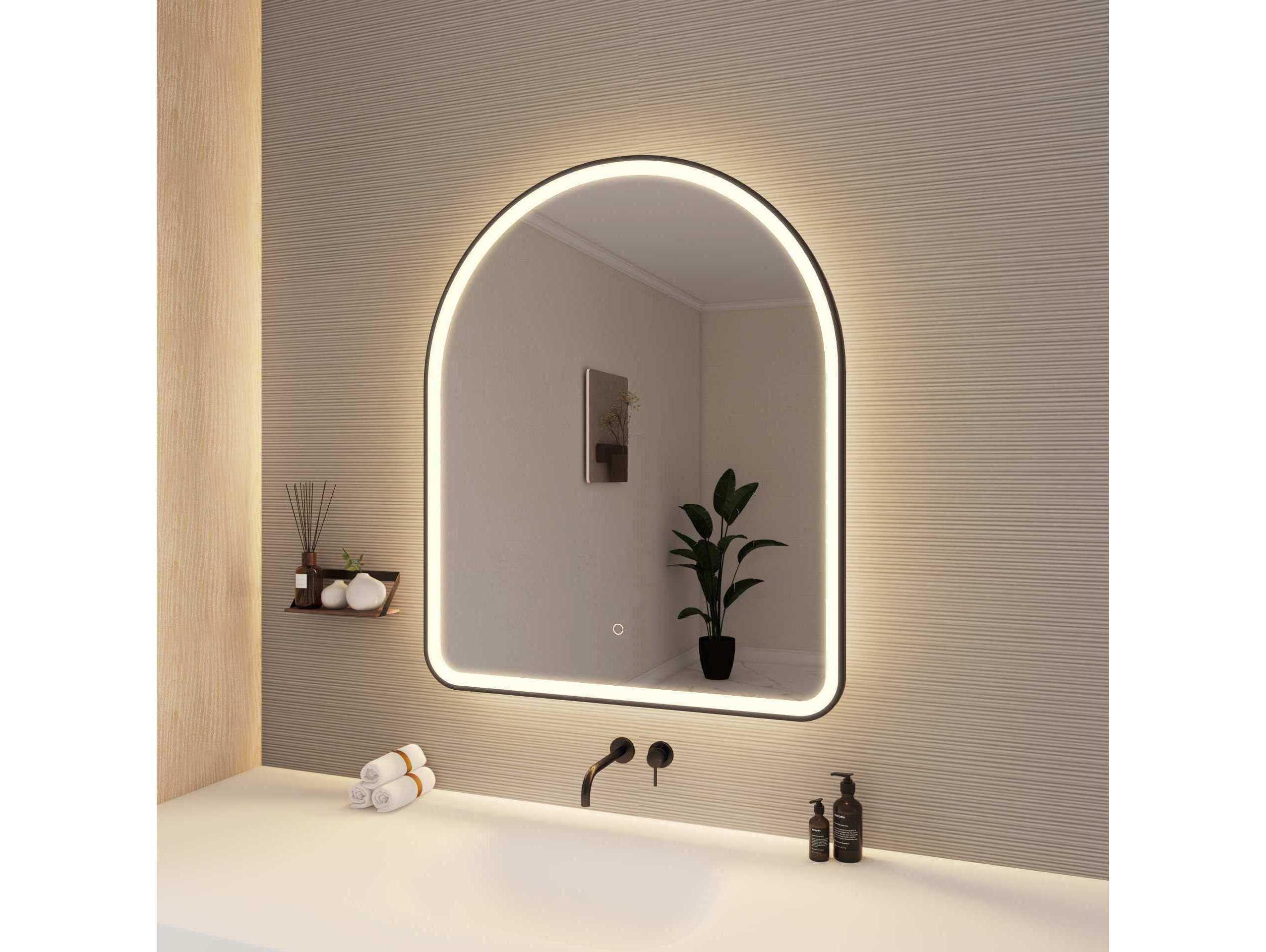 Elegant Lighting Harmoni Black Arch Wall Mirror