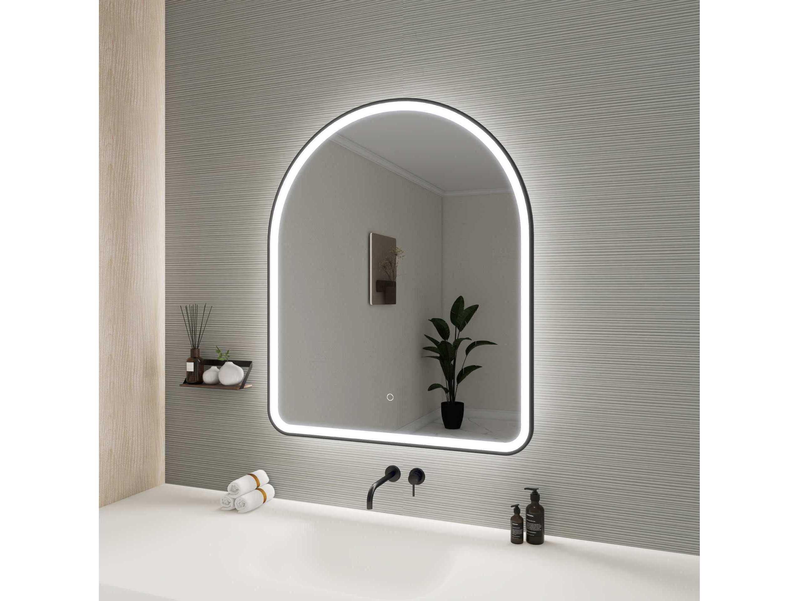 Elegant Lighting Harmoni Black Arch Wall Mirror
