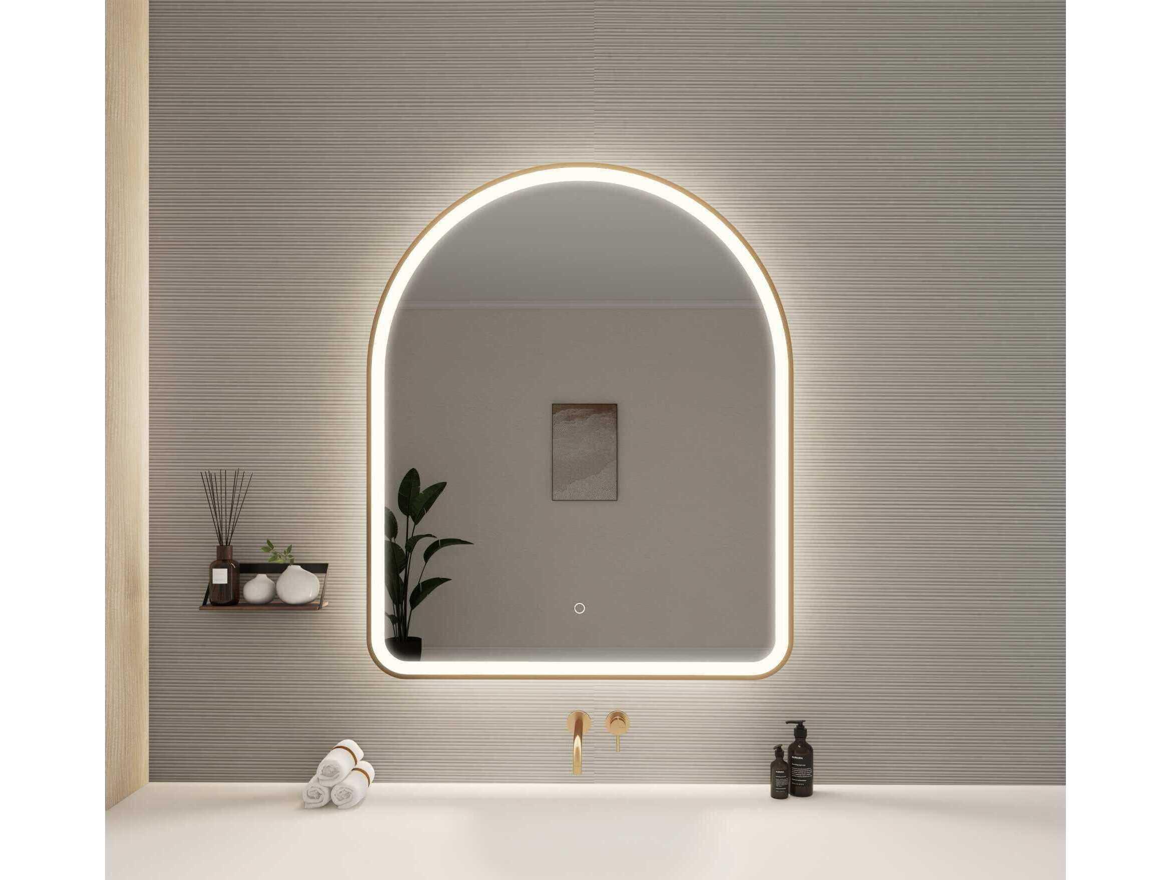 Elegant Lighting Harmoni Satin Gold Arch Wall Mirror