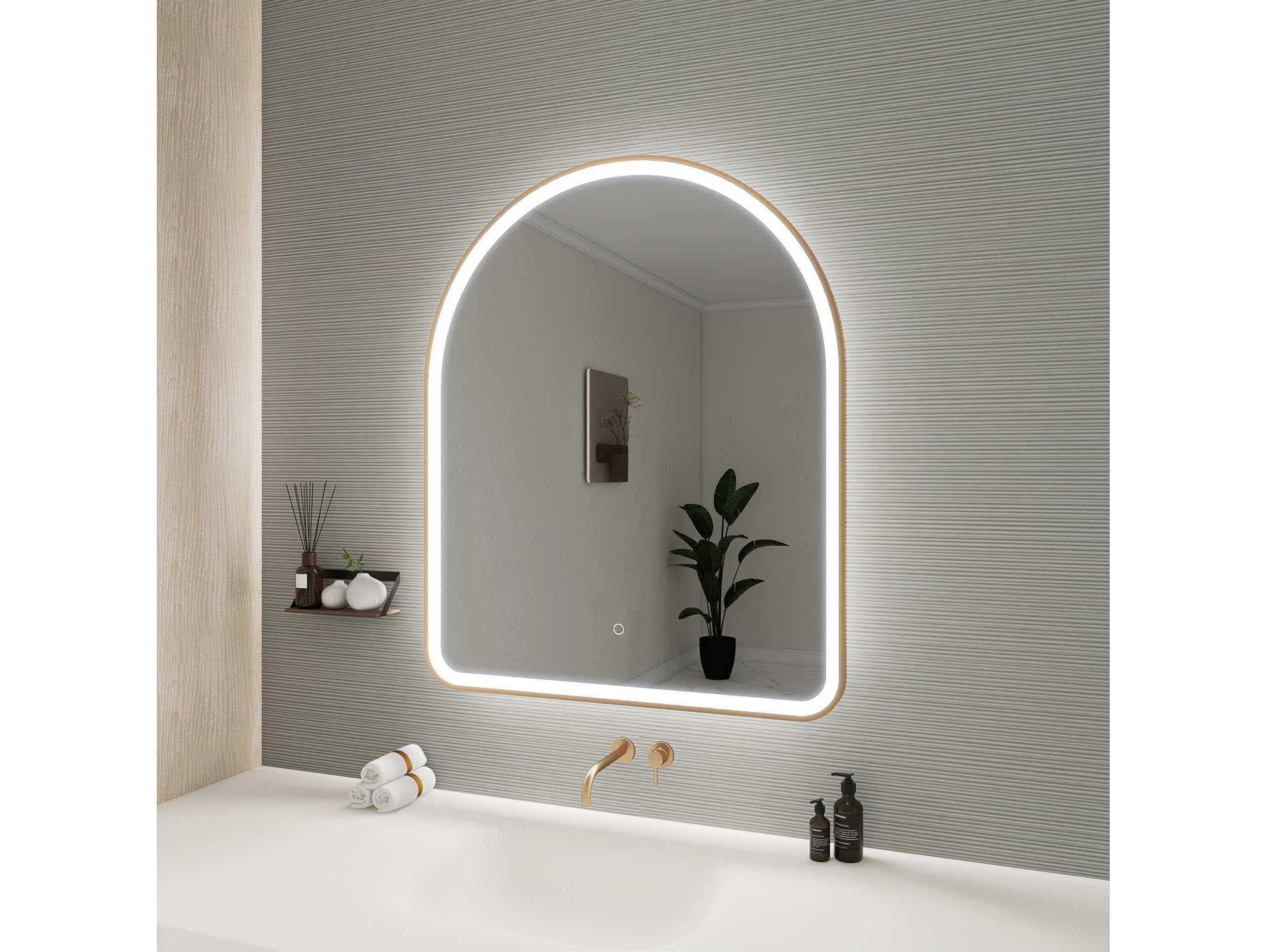 Elegant Lighting Harmoni Satin Gold Arch Wall Mirror