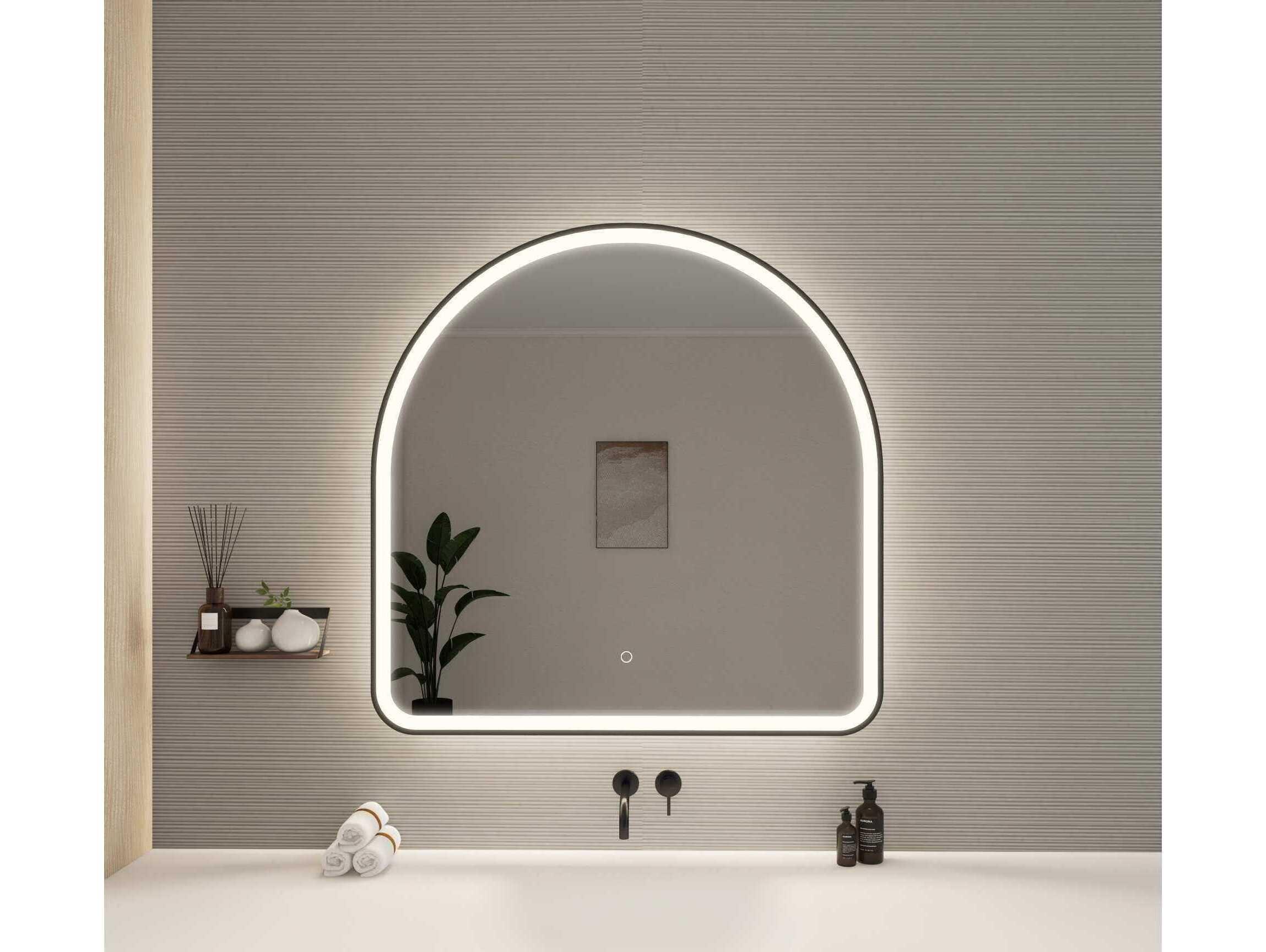 Elegant Lighting Harmoni Black Arch Wall Mirror