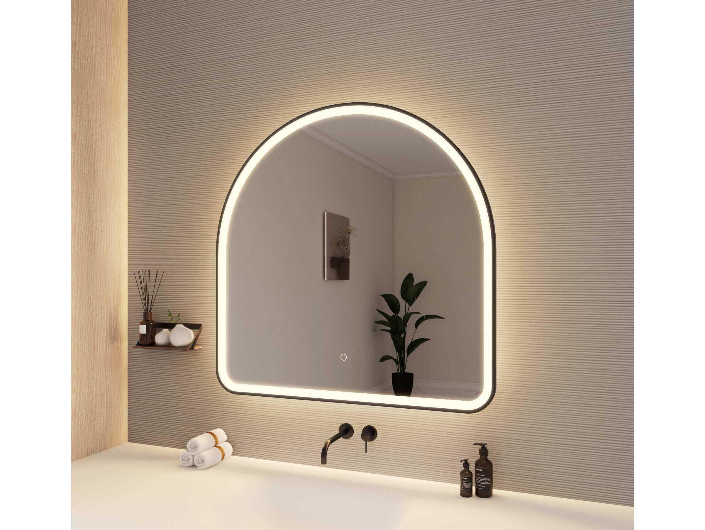 Elegant Lighting Harmoni Black Arch Wall Mirror