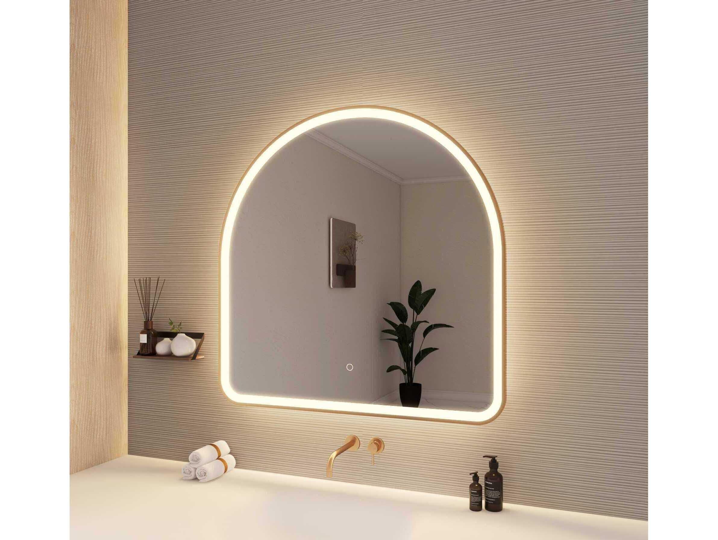 Elegant Lighting Harmoni Satin Gold Arch Wall Mirror