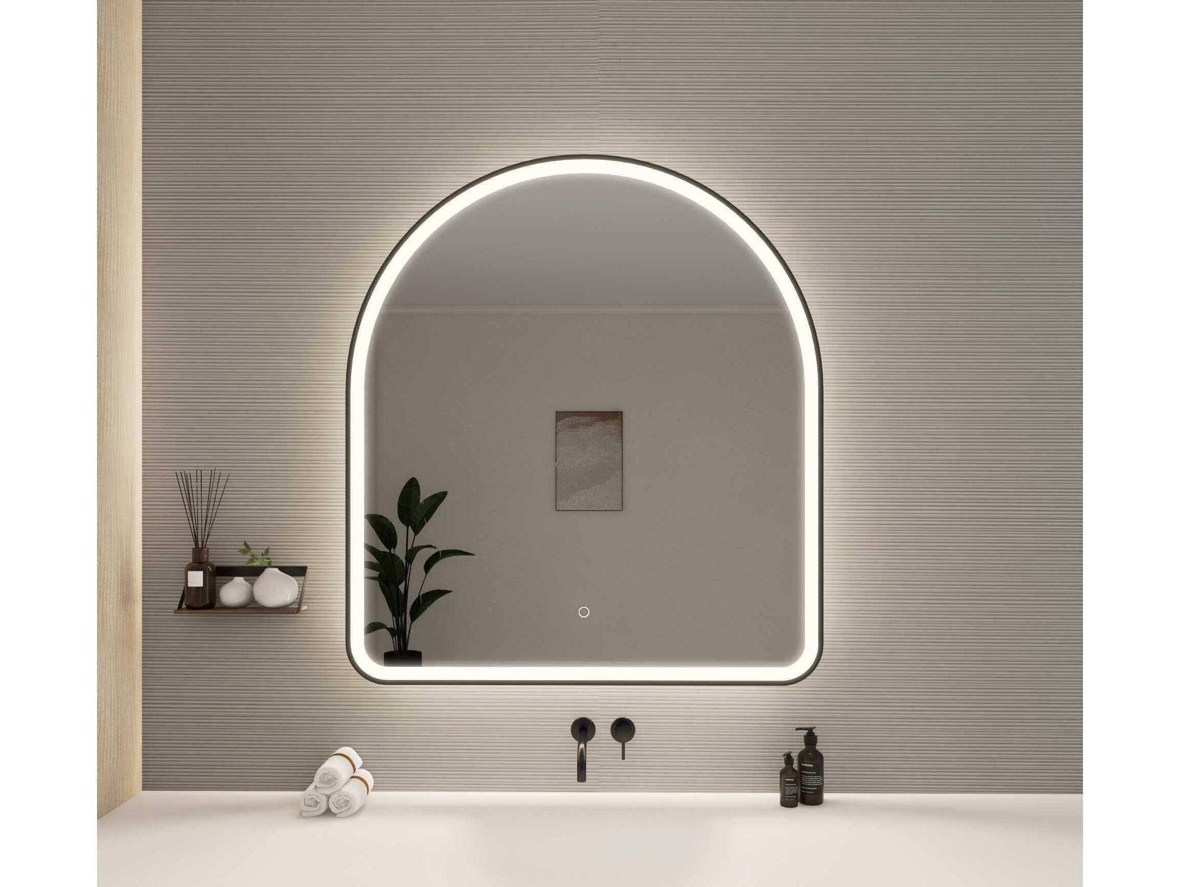 Elegant Lighting Harmoni Black Arch Wall Mirror