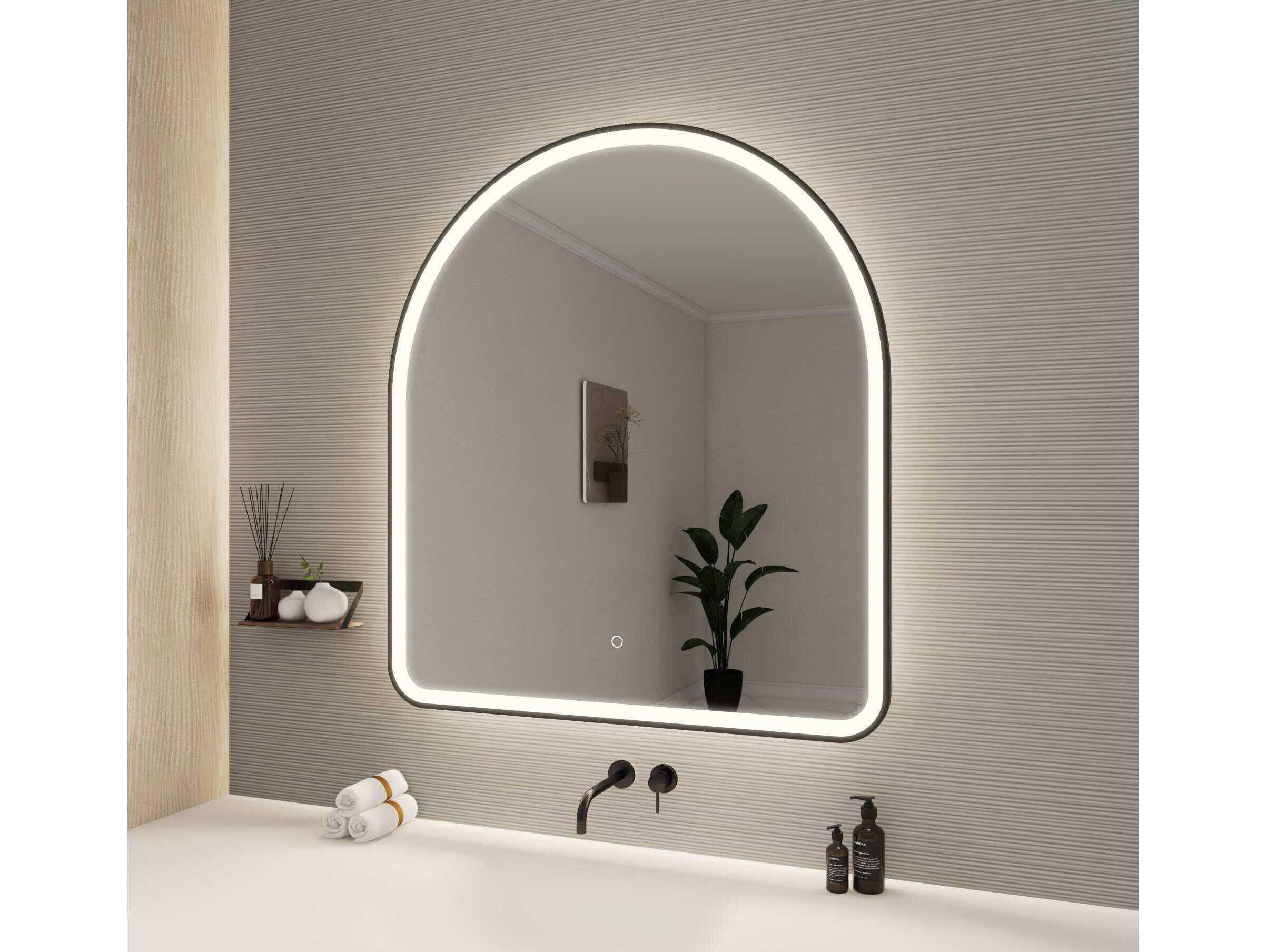 Elegant Lighting Harmoni Black Arch Wall Mirror