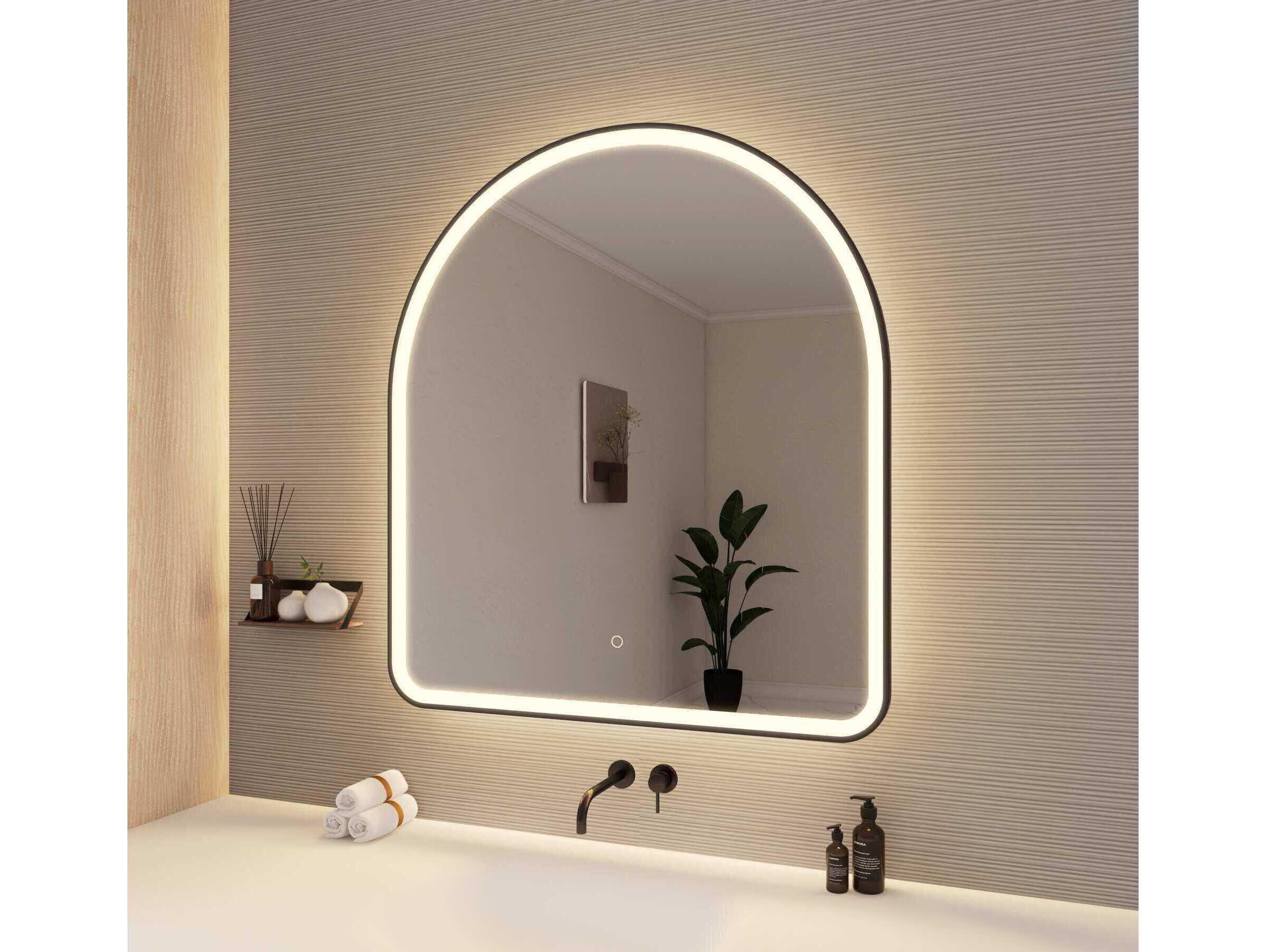 Elegant Lighting Harmoni Black Arch Wall Mirror