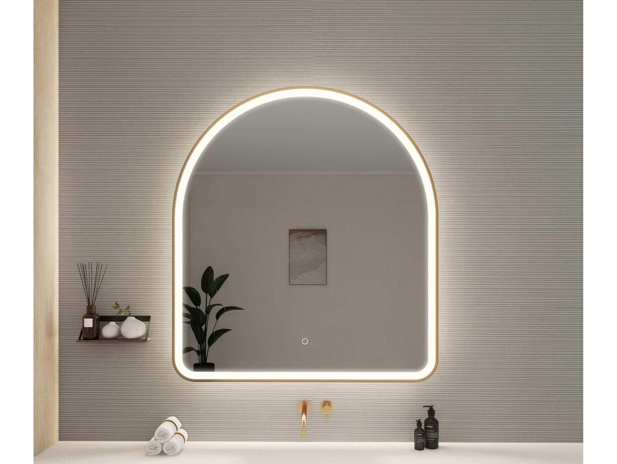 Elegant Lighting Harmoni Satin Gold Arch Wall Mirror