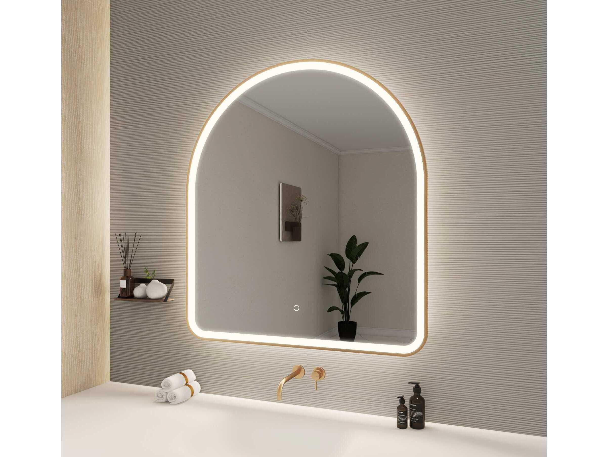 Elegant Lighting Harmoni Satin Gold Arch Wall Mirror