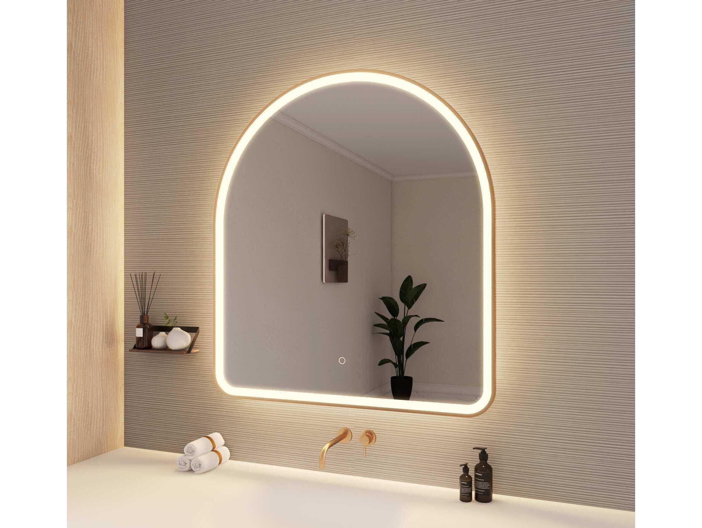 Elegant Lighting Harmoni Satin Gold Arch Wall Mirror