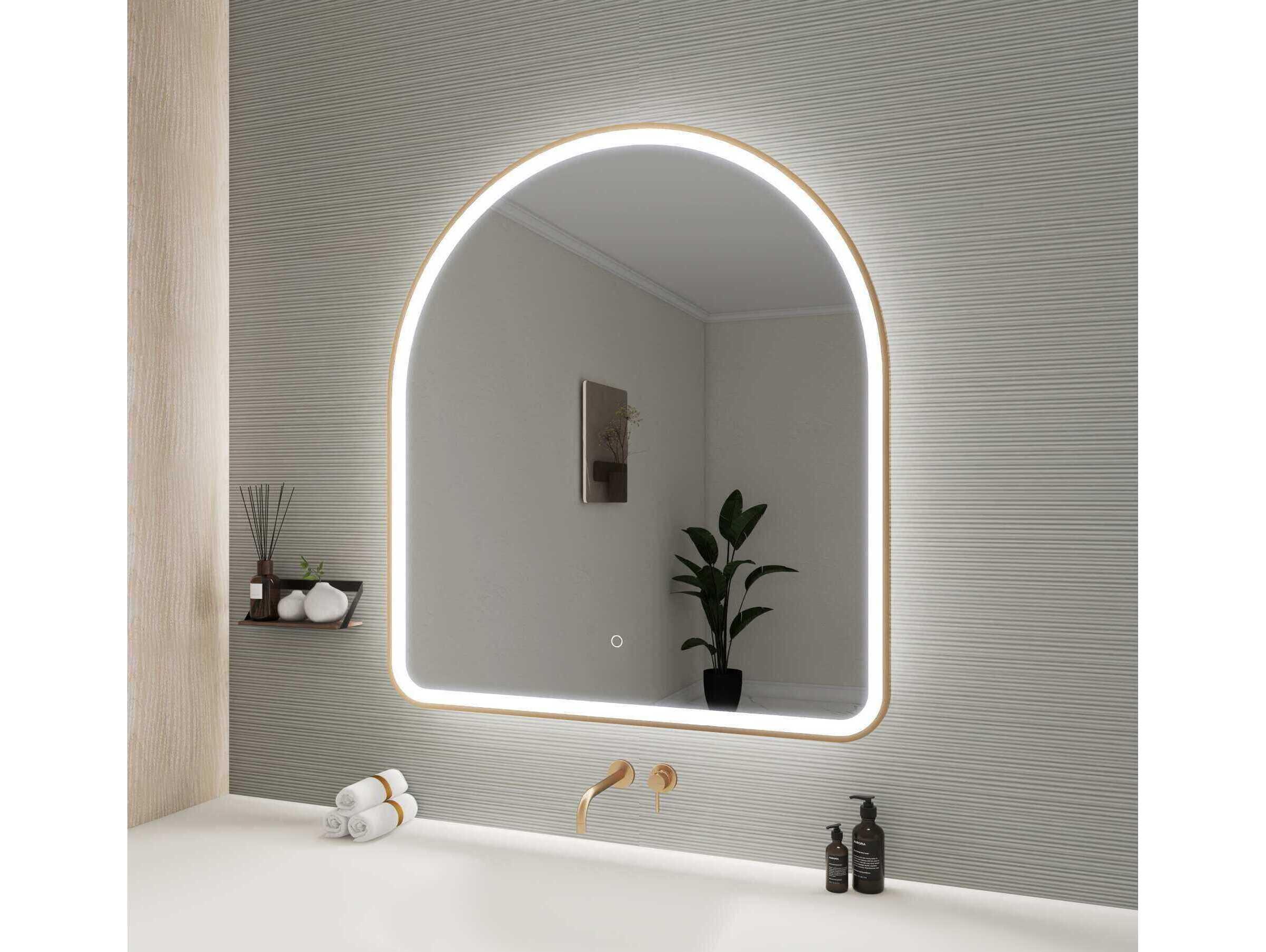 Elegant Lighting Harmoni Satin Gold Arch Wall Mirror
