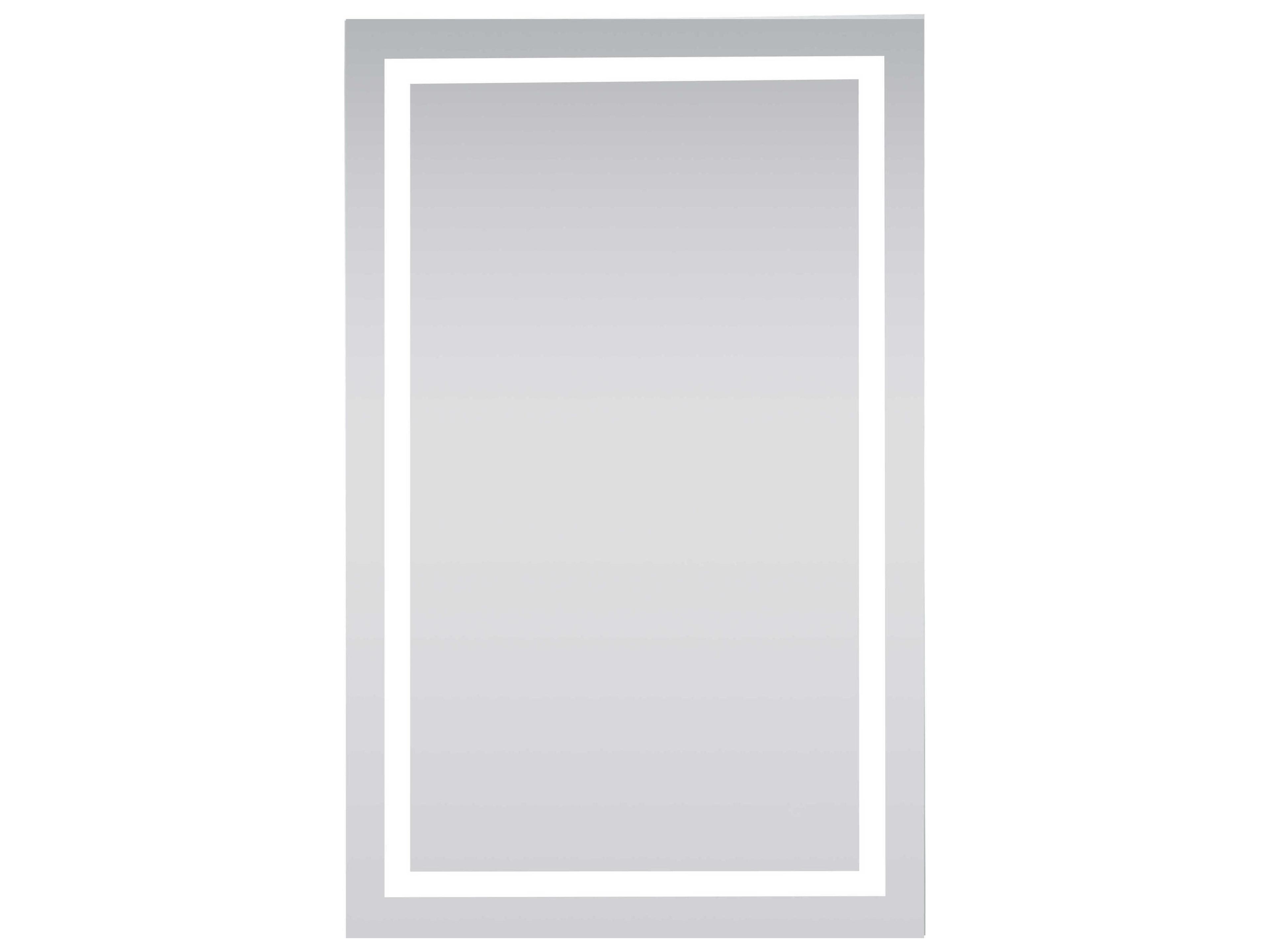 Elegant Lighting Nova Silver Rectangular LED Wall Mirror